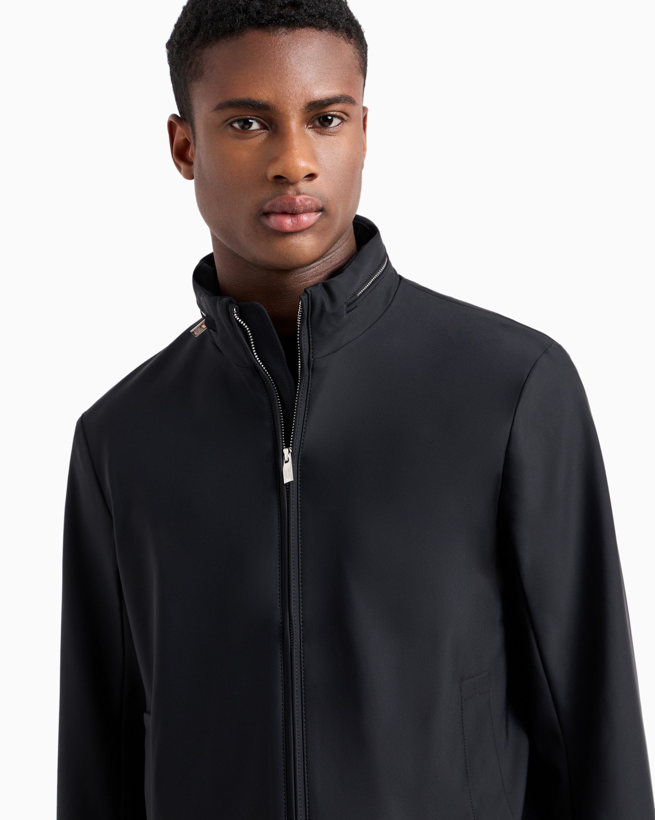 Full-zip nylon blouson with stowaway hood Slide 4