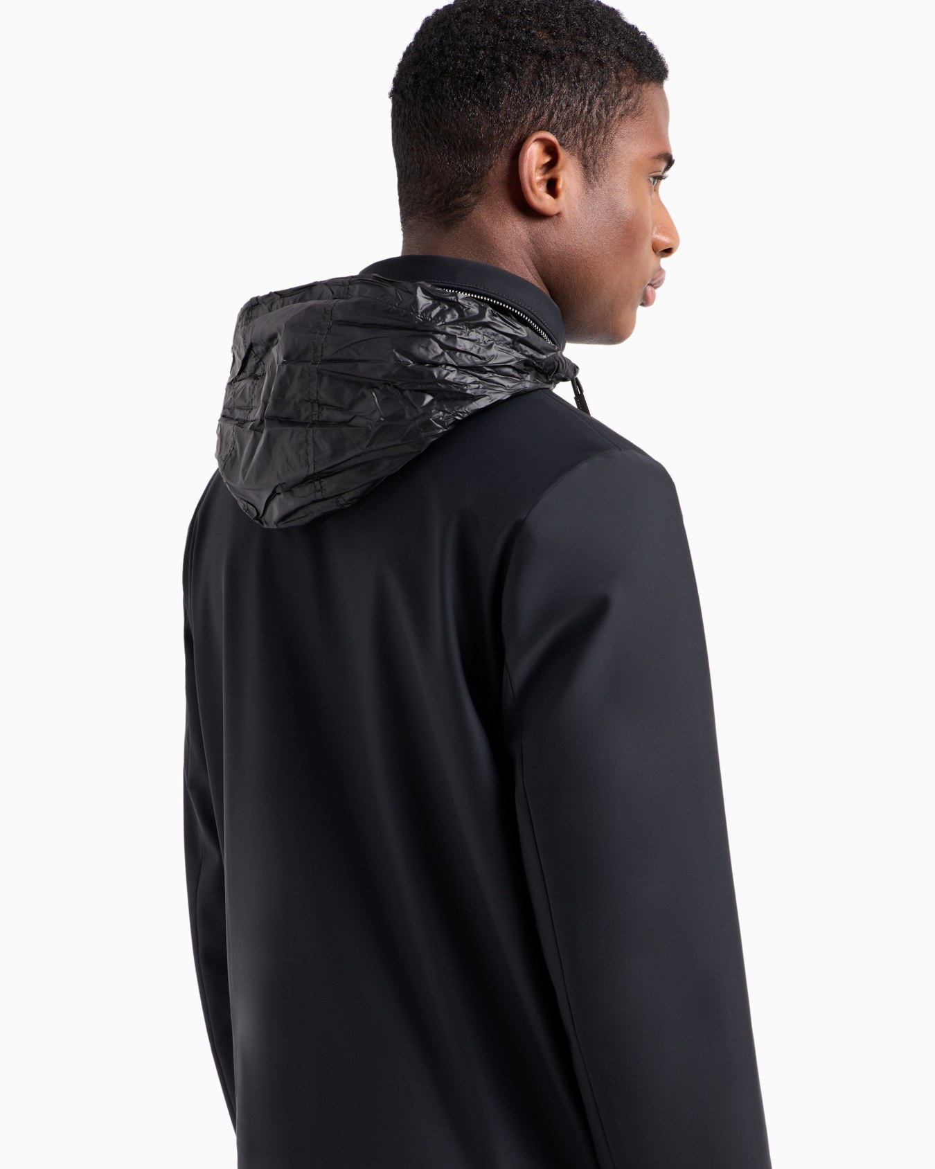 Full-zip nylon blouson with stowaway hood Slide 5