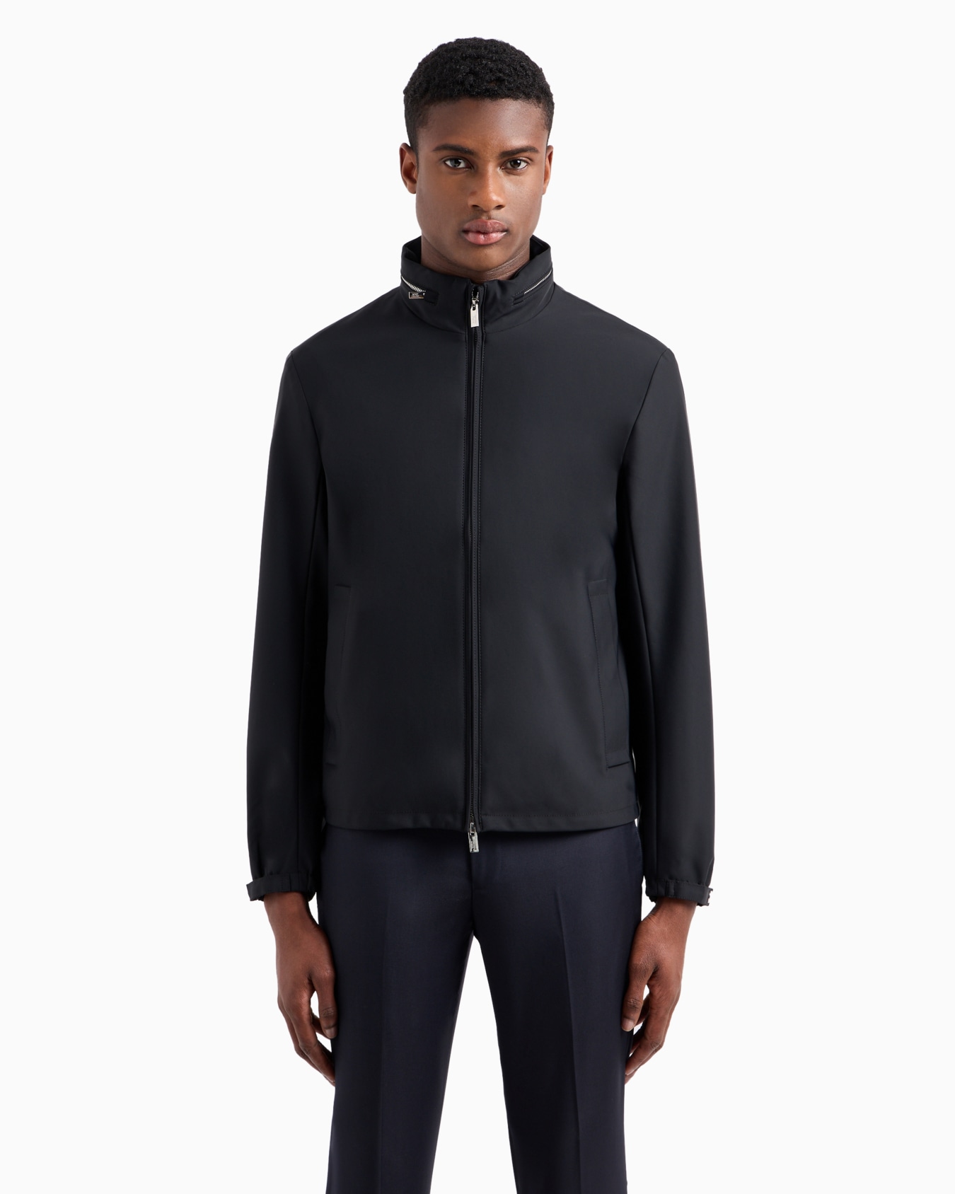 Full-zip nylon blouson with stowaway hood Slide 3