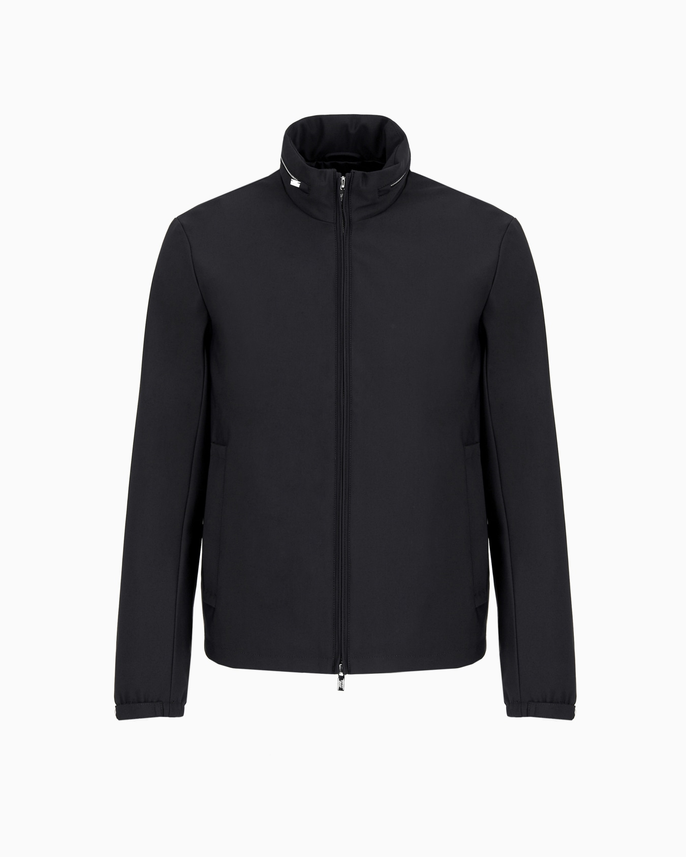 Full-zip nylon blouson with stowaway hood Slide 0