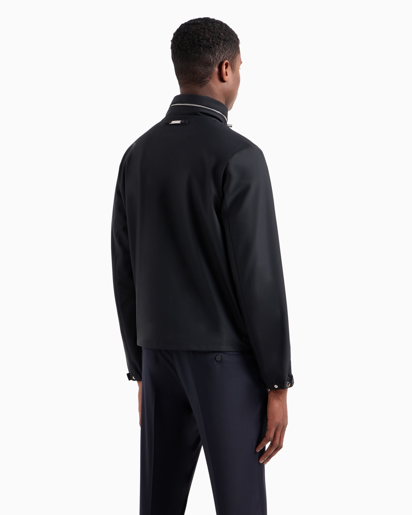 Full-zip nylon blouson with stowaway hood Slide 2