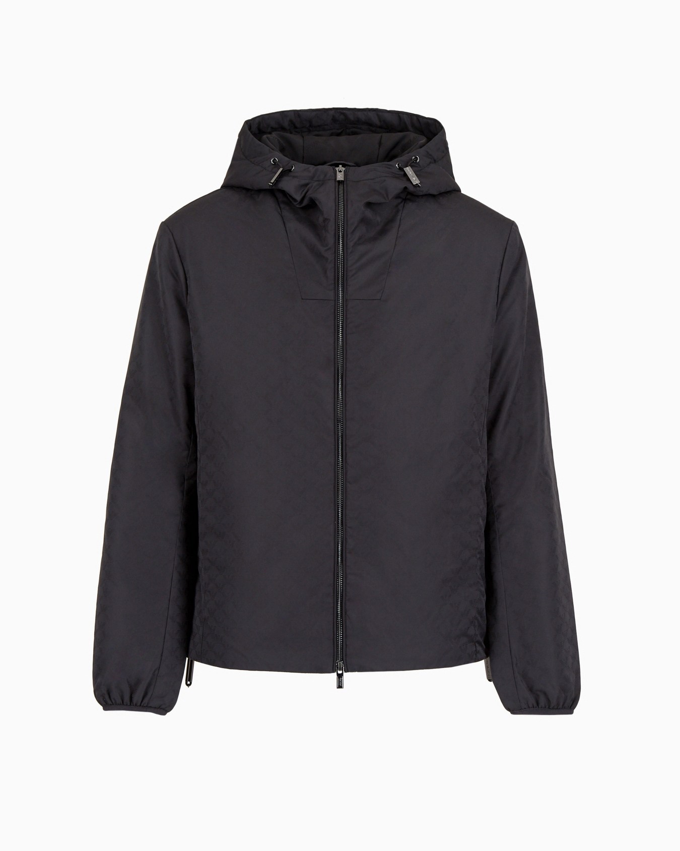 Veste zippée à capuche en nylon jacquard avec aigle all over Diapositive 0