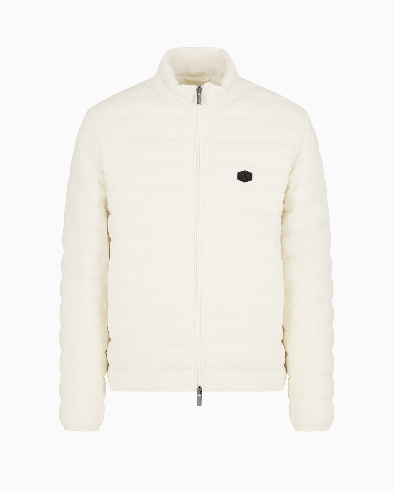 Chaqueta de plumas con cremallera completa en nailon acolchado y parche con logotipo de águila Diapositiva 0