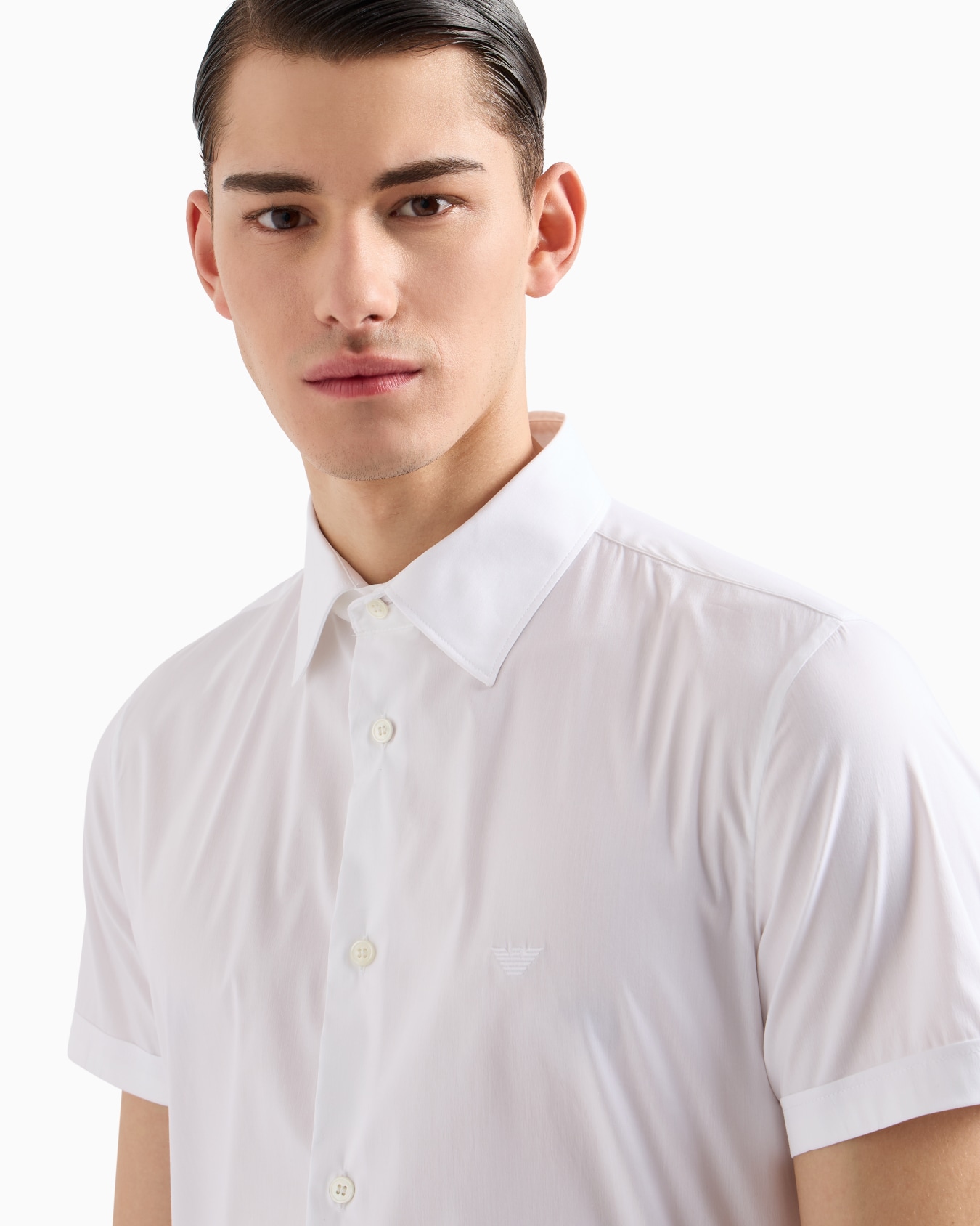 Short-sleeved, stretch nylon-blend shirt Slide 4