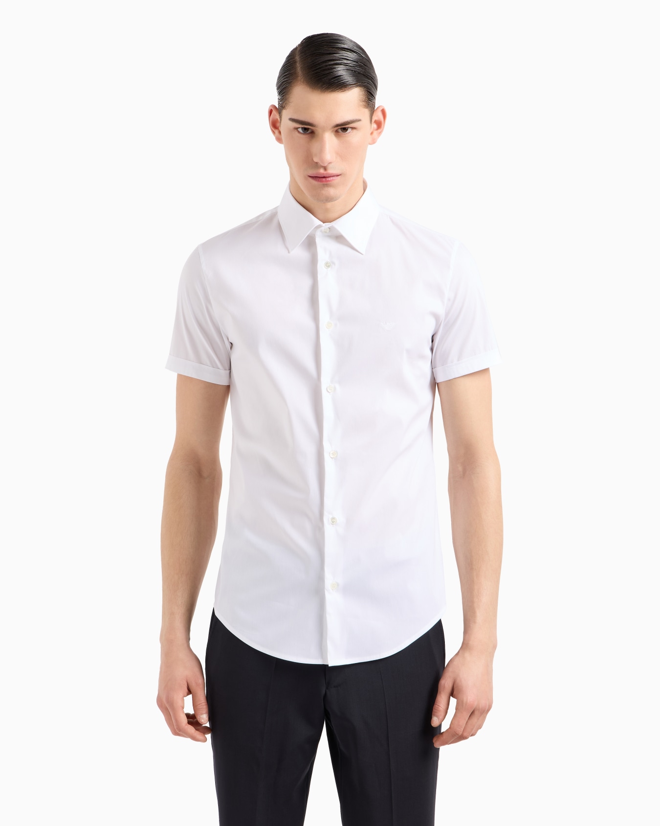 Short-sleeved, stretch nylon-blend shirt Slide 3