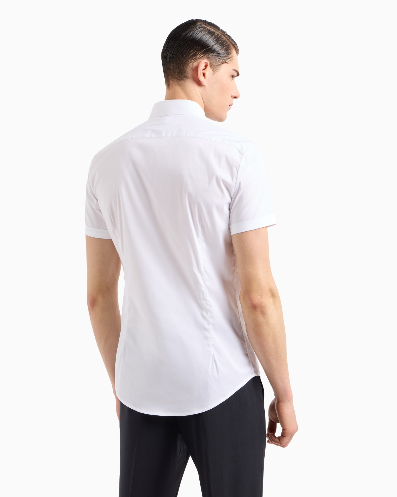 Short-sleeved, stretch nylon-blend shirt Slide 2