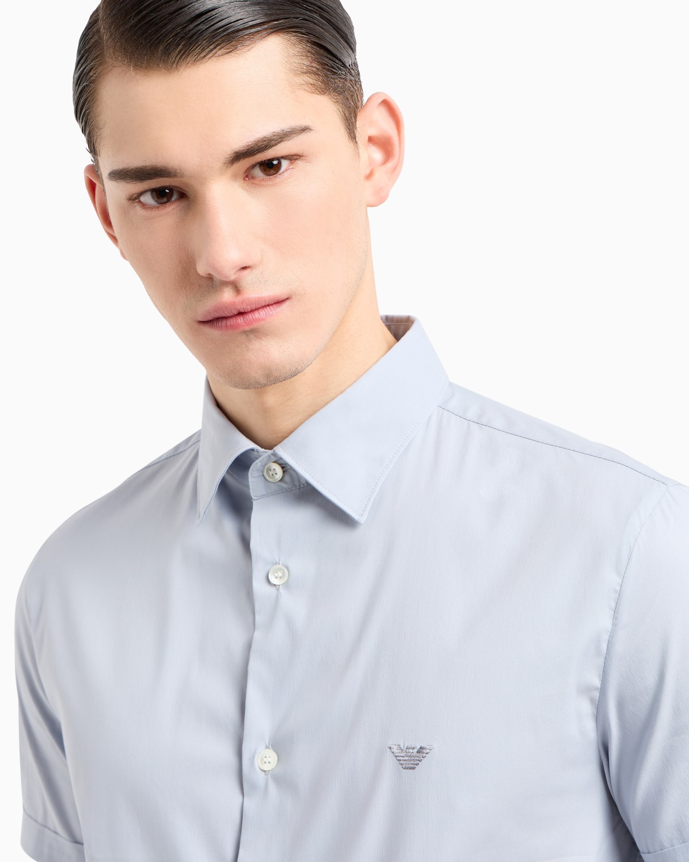 Short-sleeved, stretch nylon-blend shirt Slide 4
