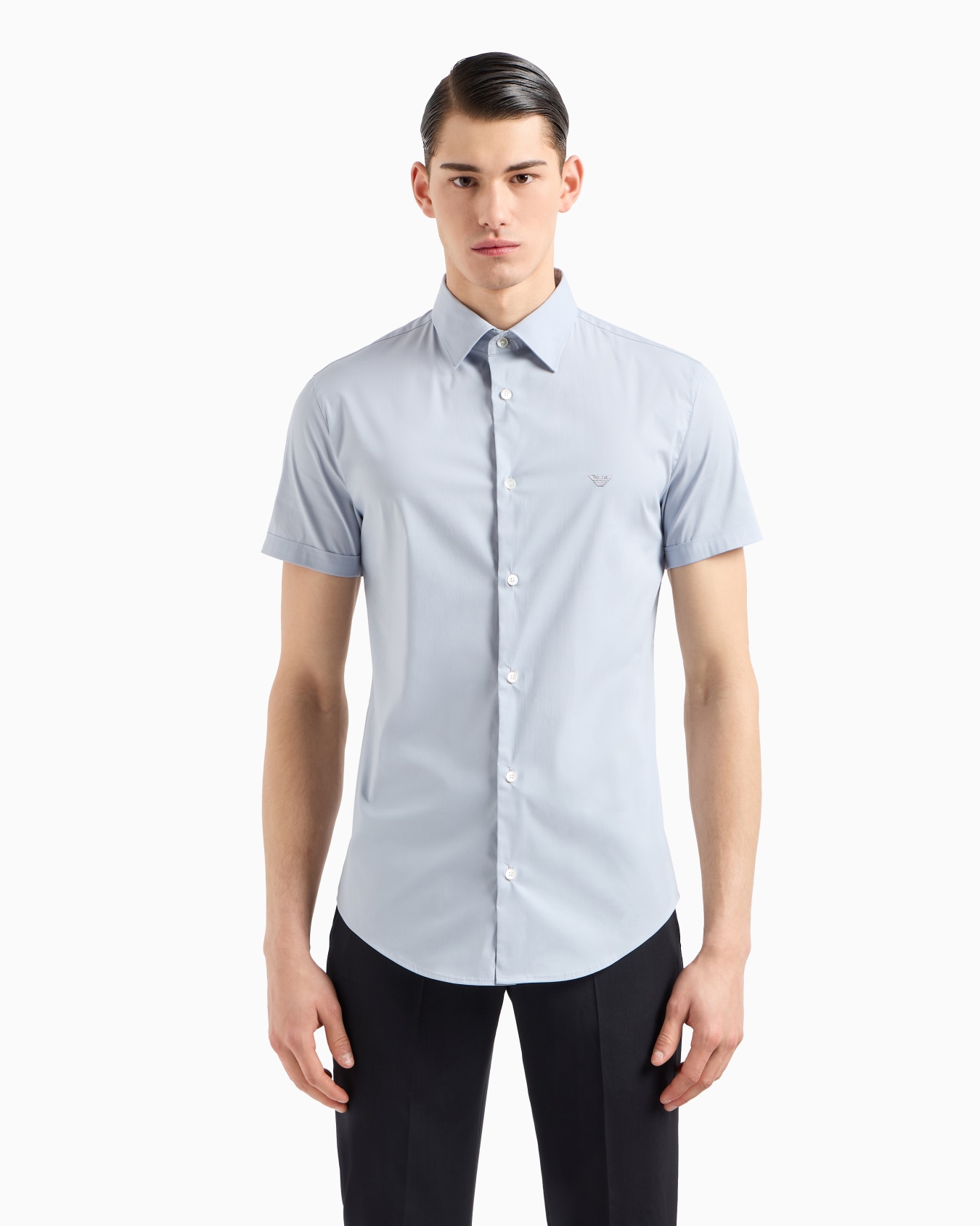 Short-sleeved, stretch nylon-blend shirt Slide 3