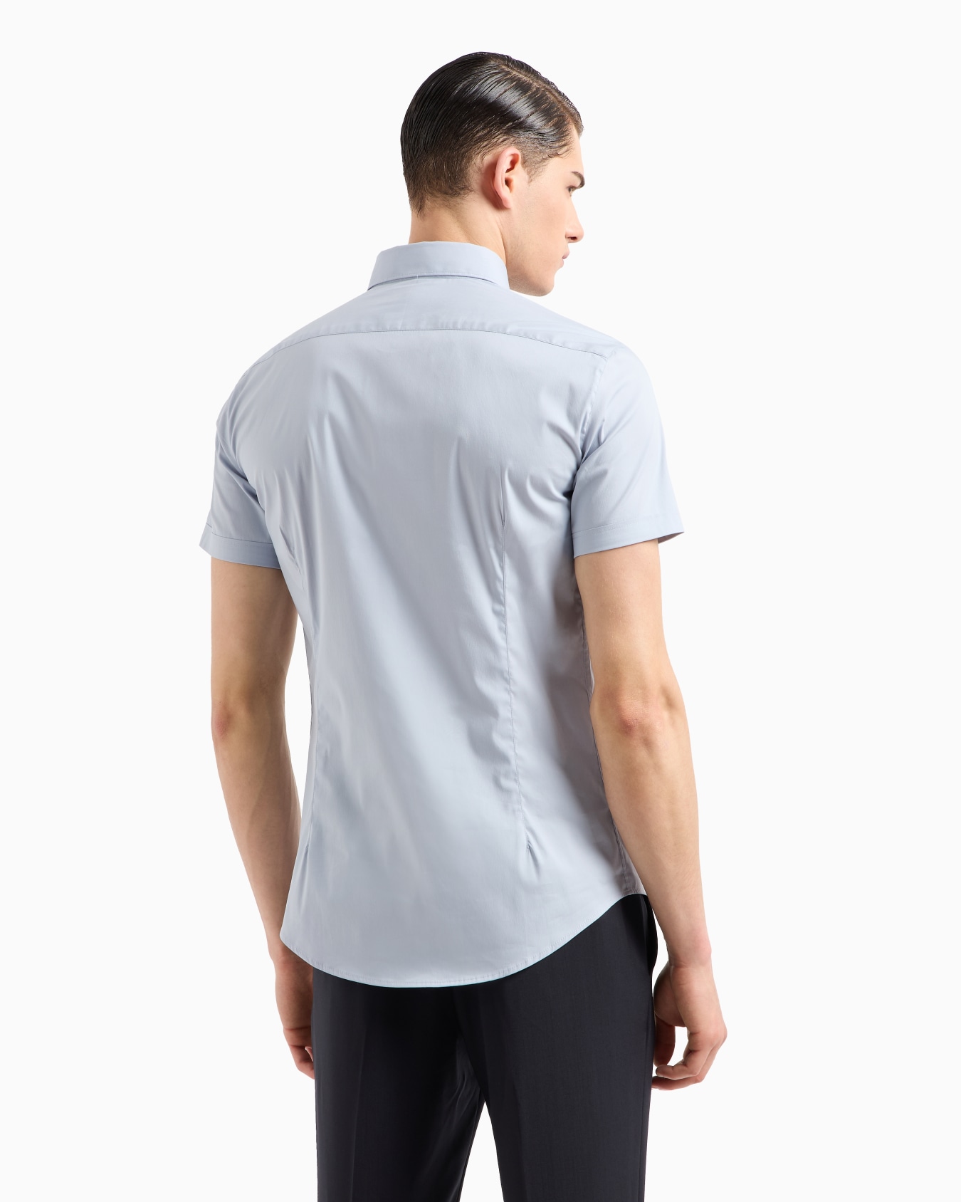 Short-sleeved, stretch nylon-blend shirt Slide 2
