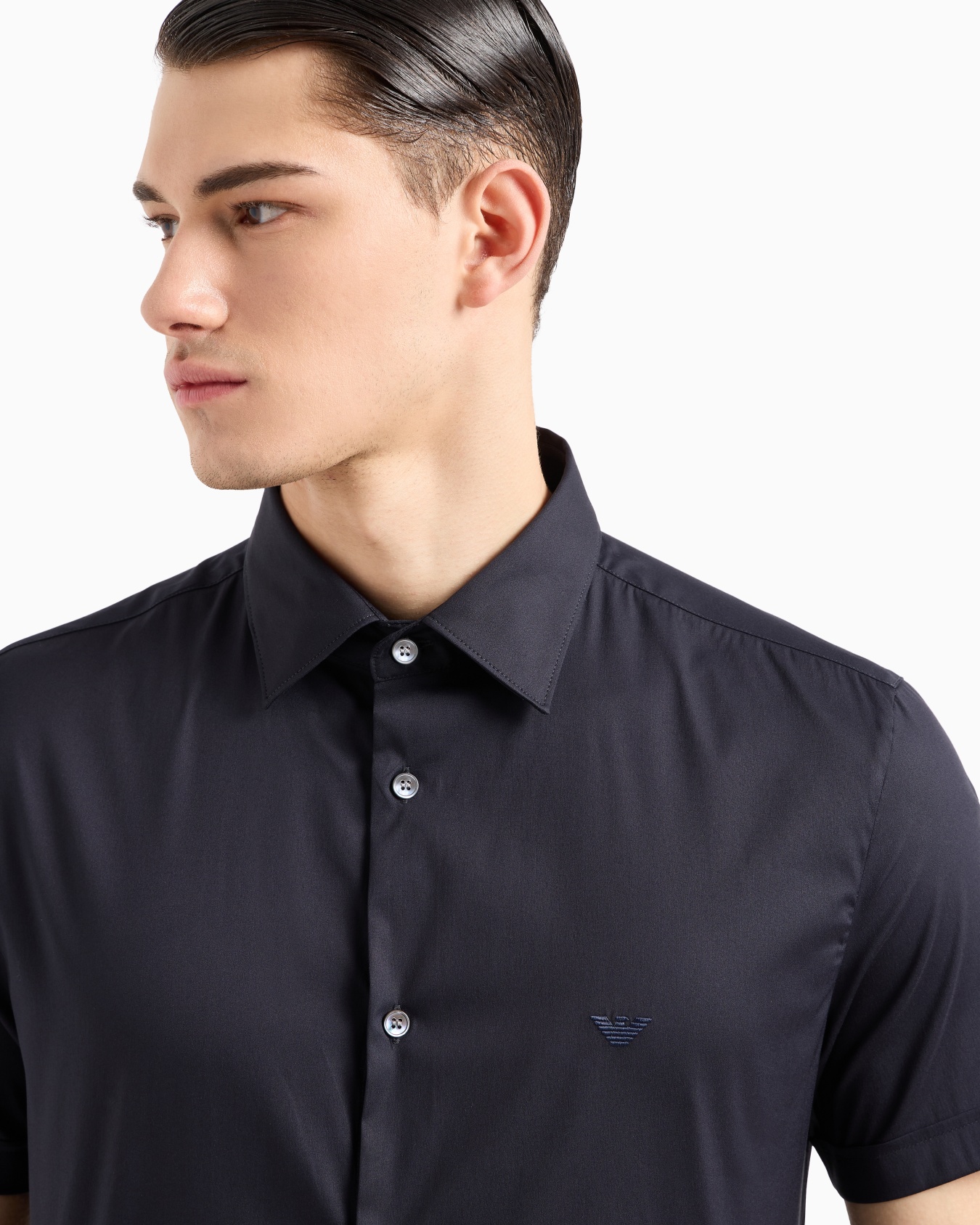Kurzärmeliges Hemd aus gemischtem Nylon-Stretch Folie 4