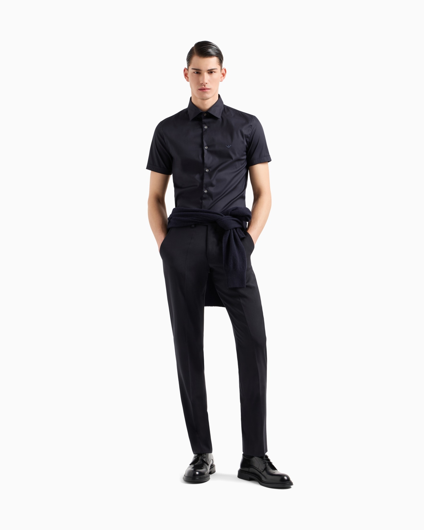 Kurzärmeliges Hemd aus gemischtem Nylon-Stretch Folie 1