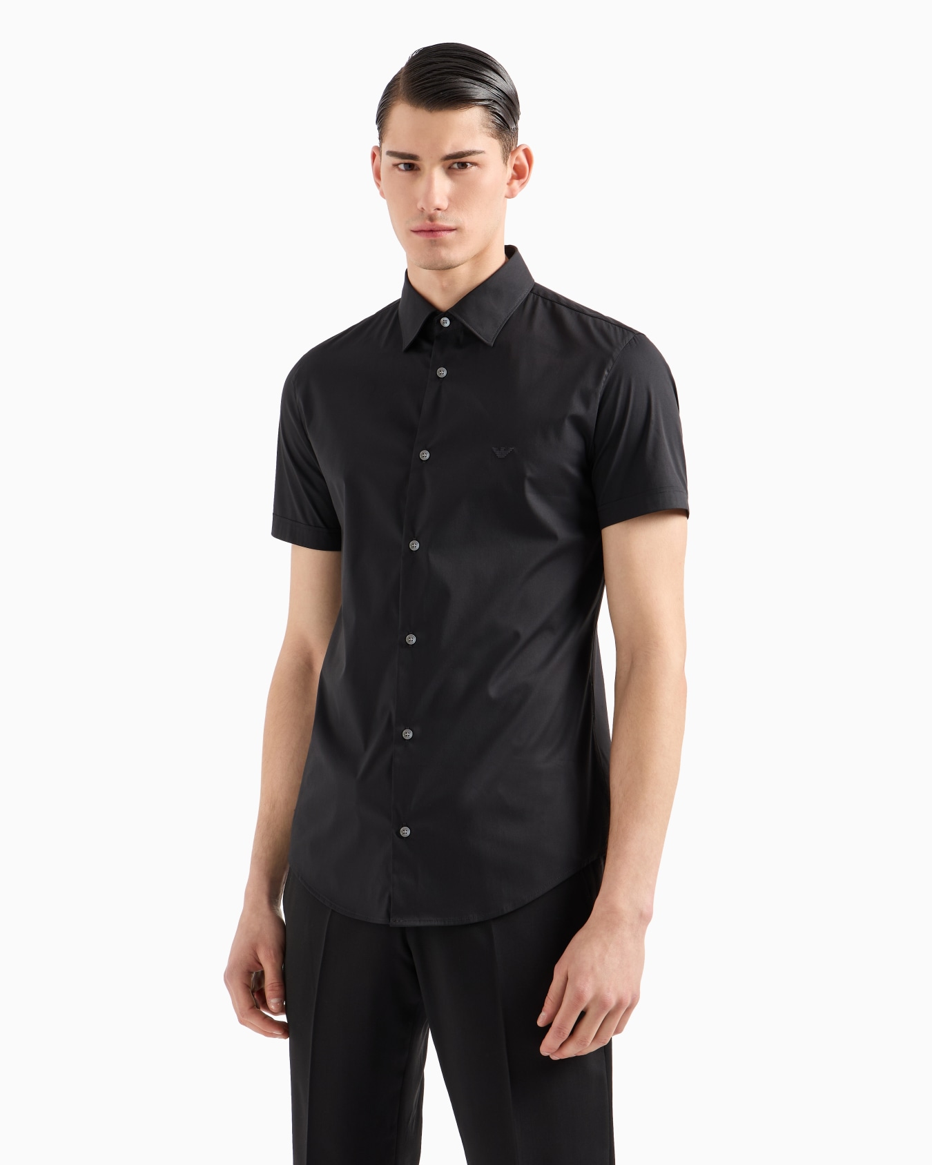 Short-sleeved, stretch nylon-blend shirt Slide 3