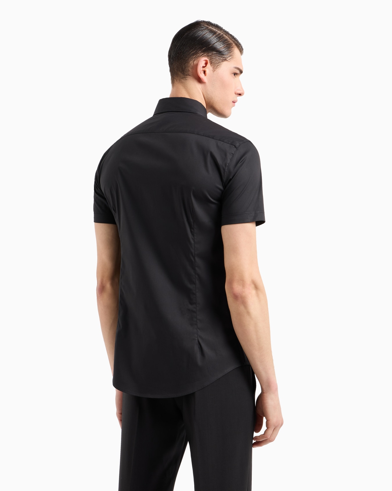 Short-sleeved, stretch nylon-blend shirt Slide 2