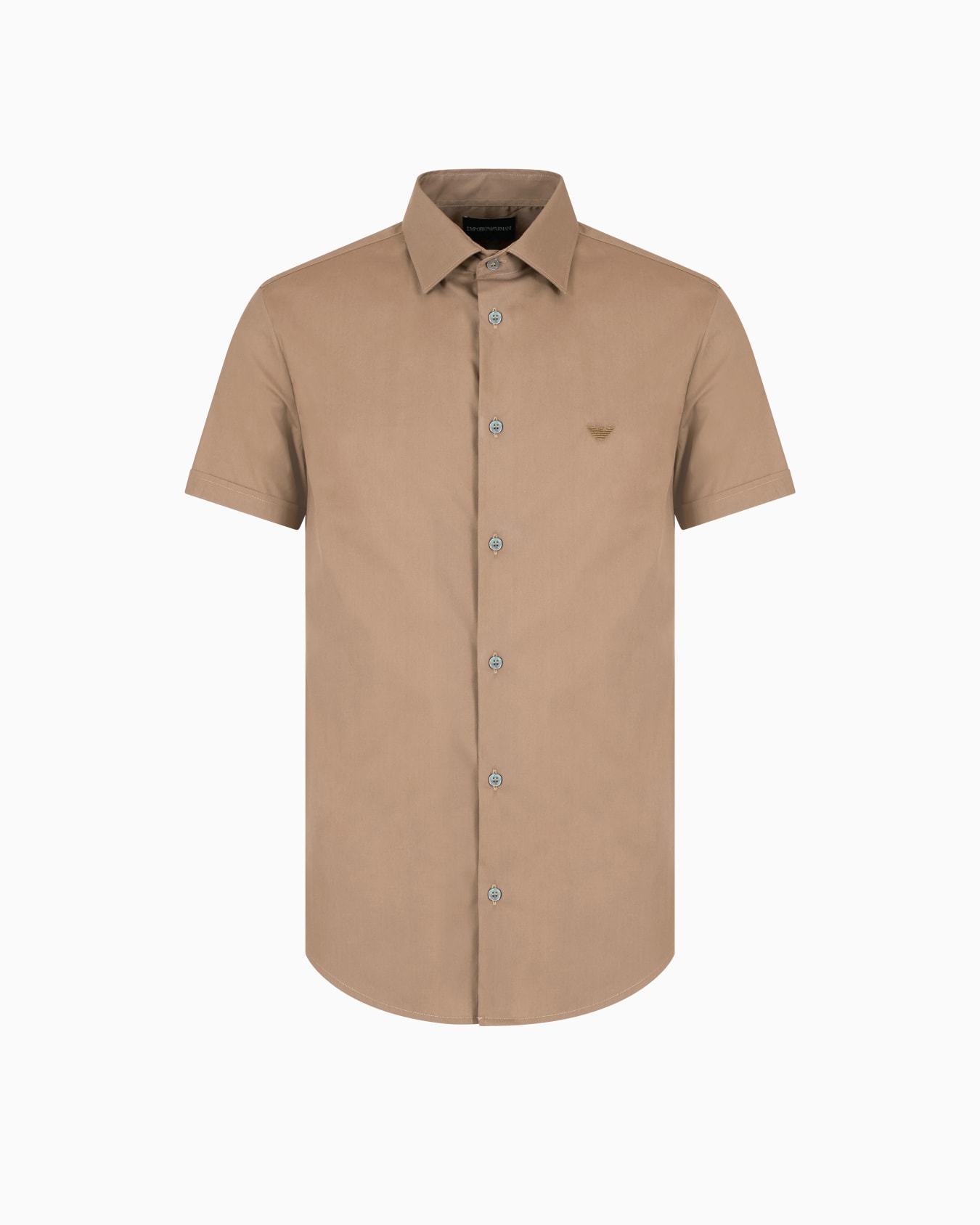 Short-sleeved, stretch nylon-blend shirt Slide 0