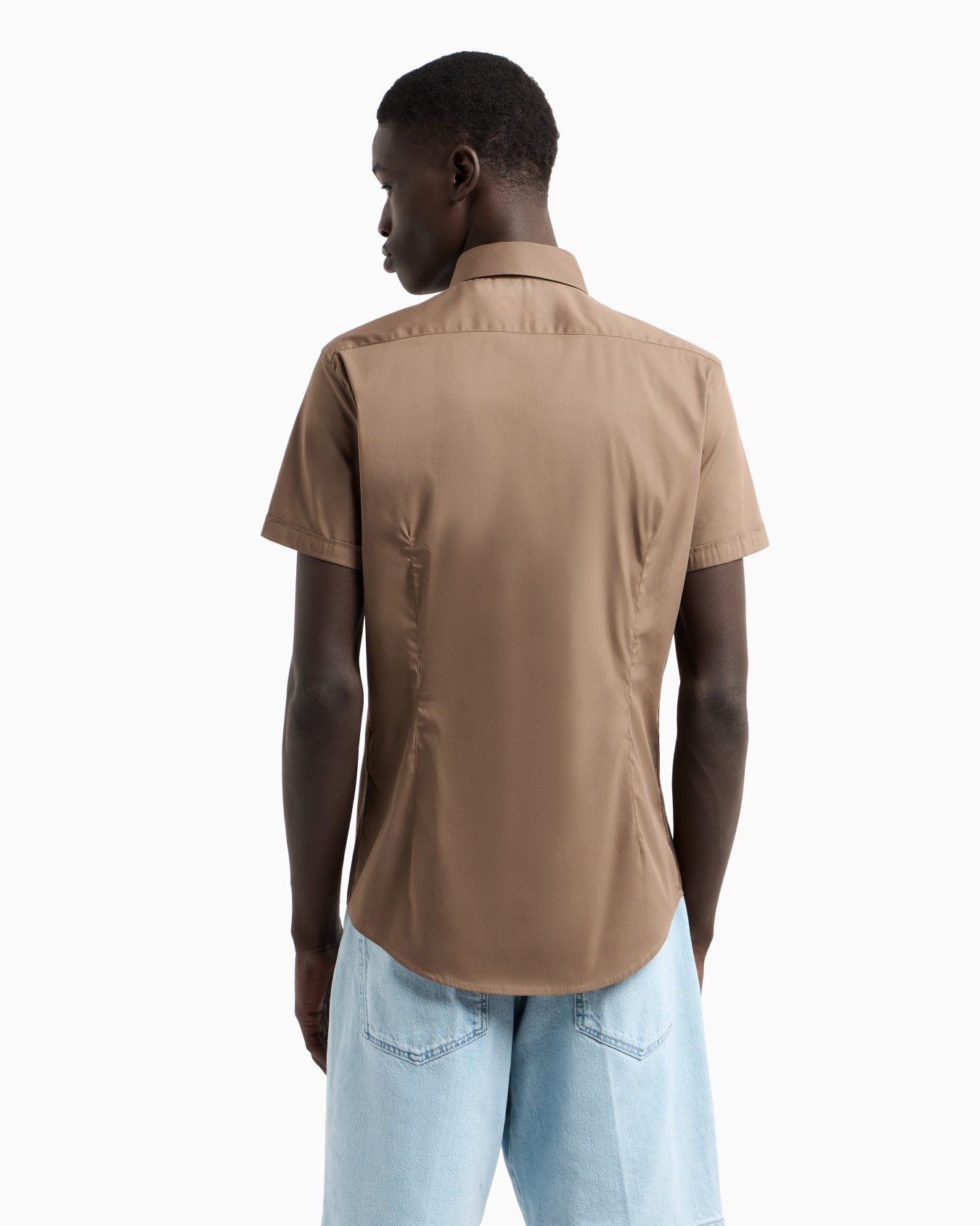 Short-sleeved, stretch nylon-blend shirt Slide 2
