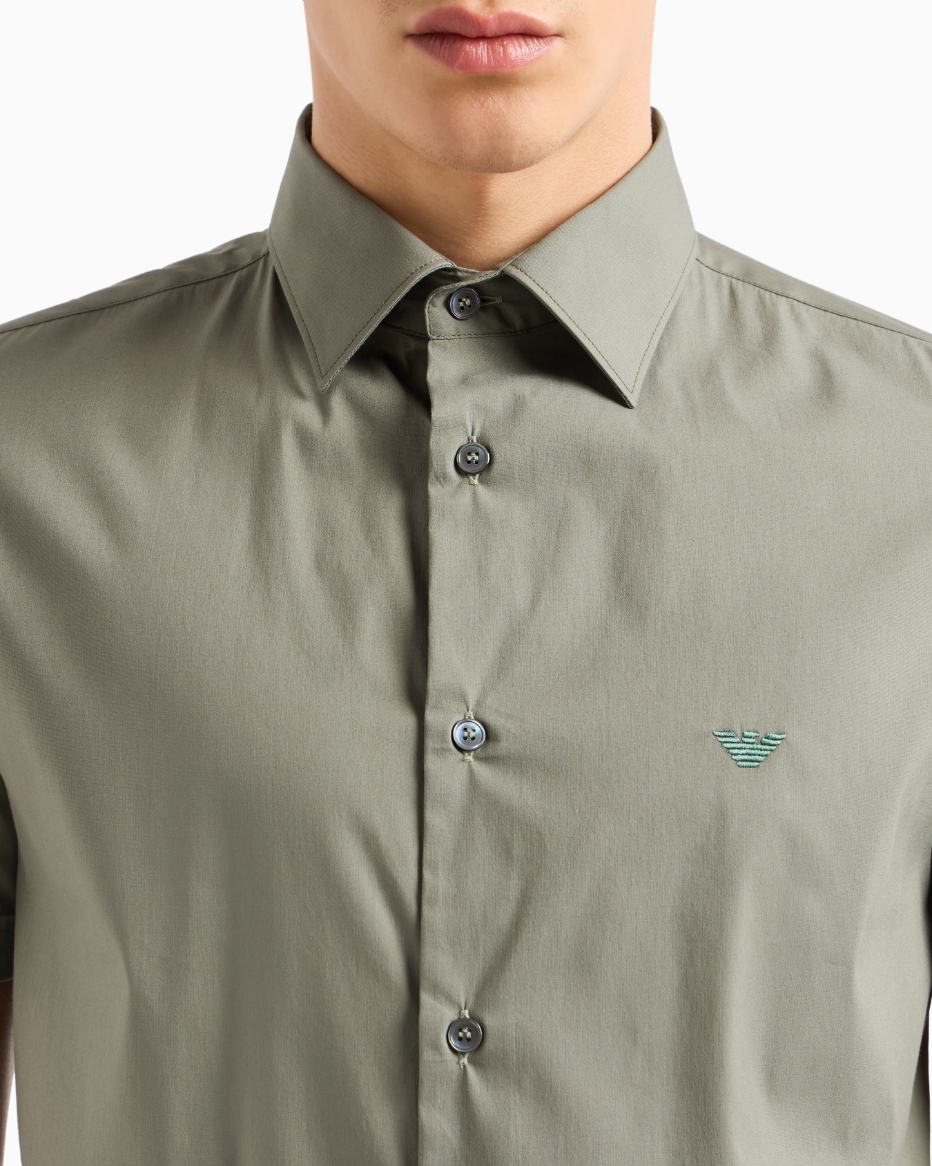 Short-sleeved, stretch nylon-blend shirt Slide 4