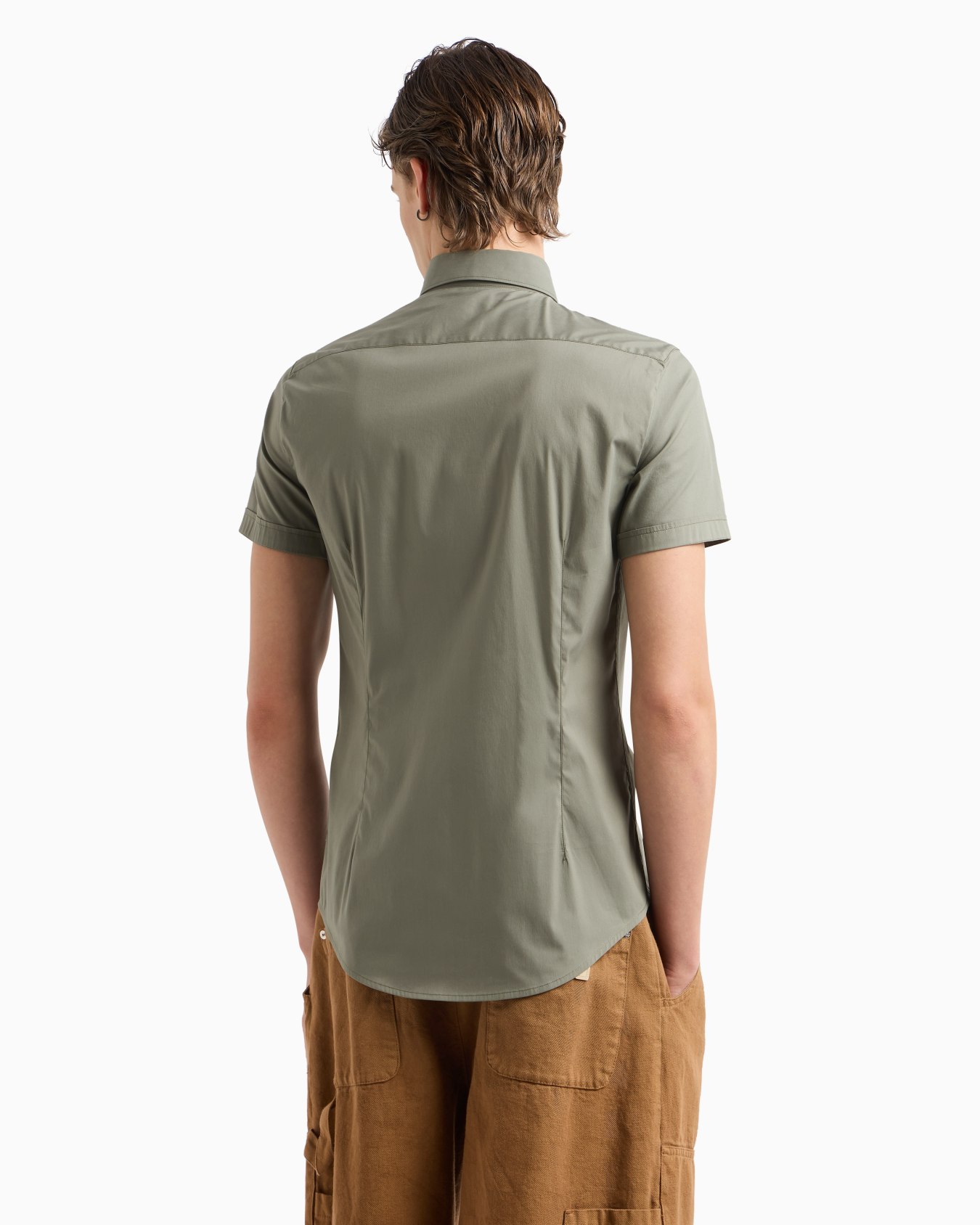 Short-sleeved, stretch nylon-blend shirt Slide 2
