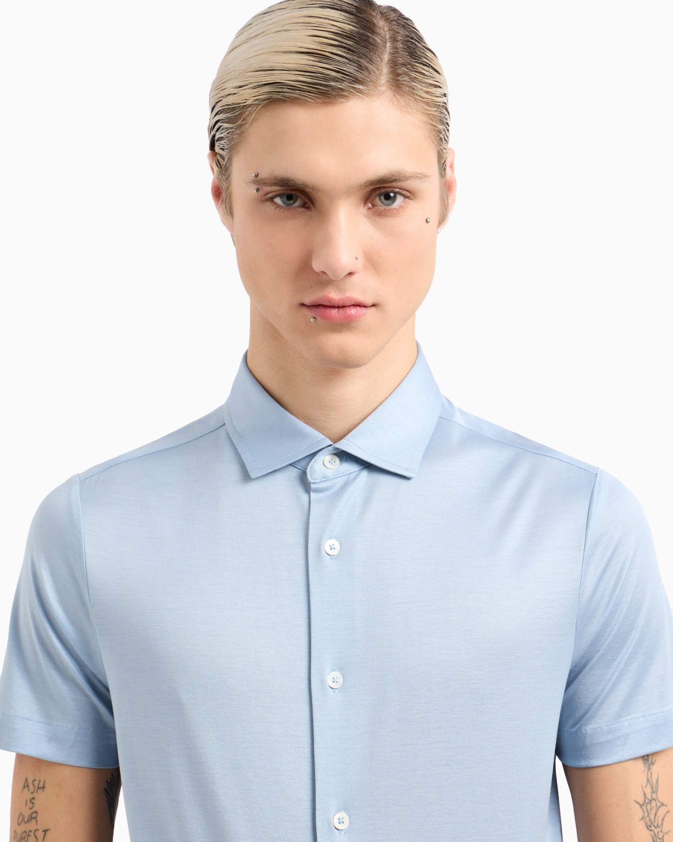 Camisa de manga corta en punto de mezcla de lyocell ASV Diapositiva 4
