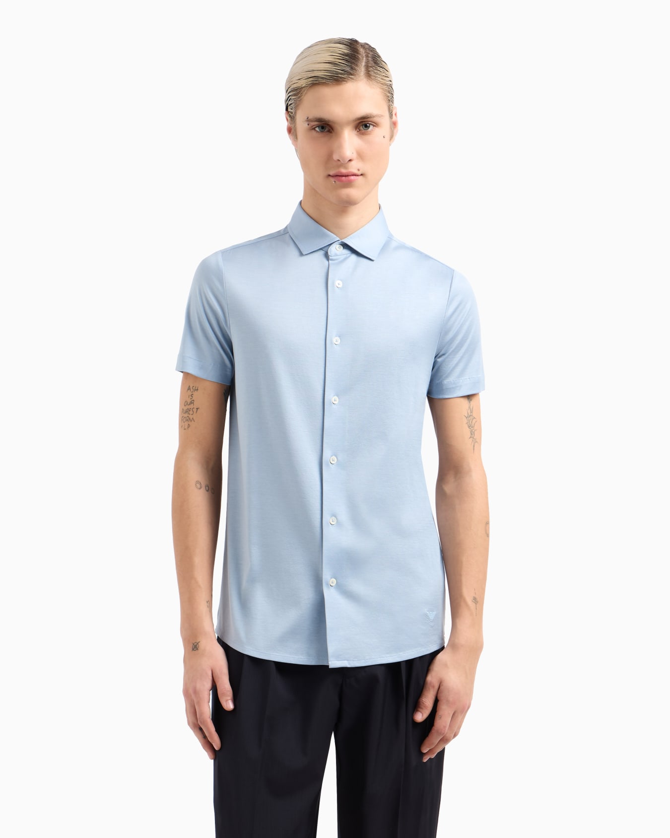 Camisa de manga corta en punto de mezcla de lyocell ASV Diapositiva 3