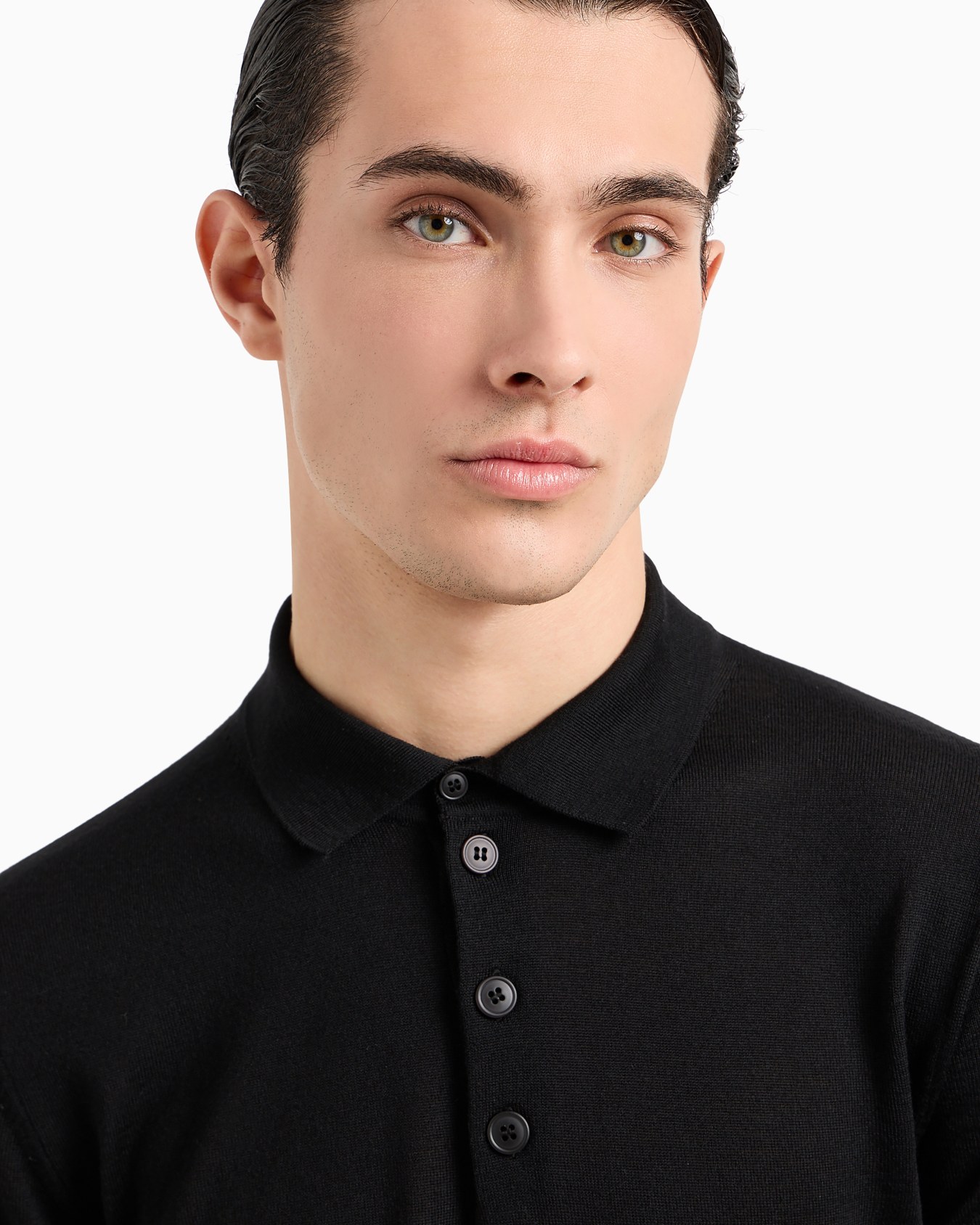 Maglione collo polo in lana vergine Slide 4