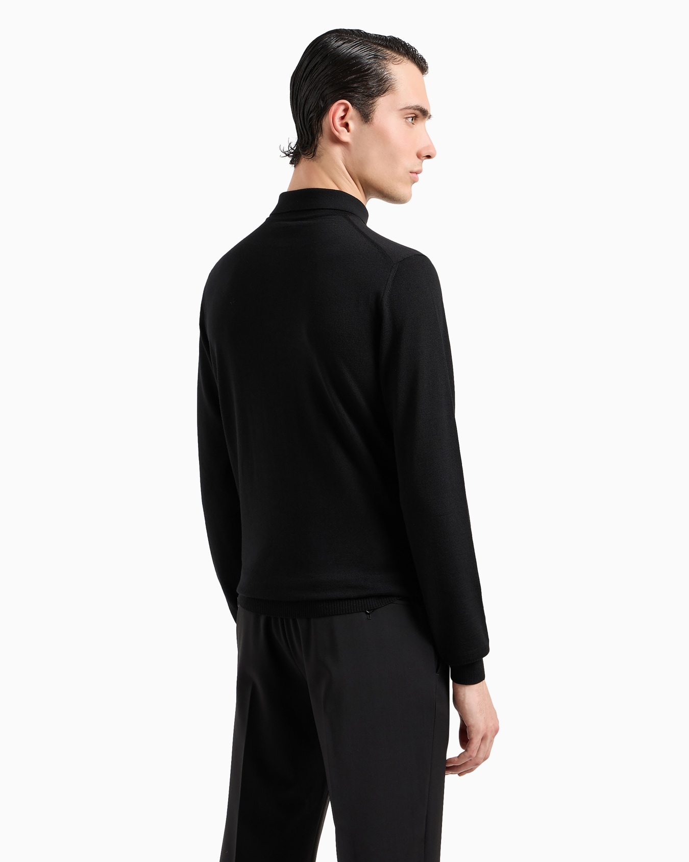 Maglione collo polo in lana vergine Slide 2