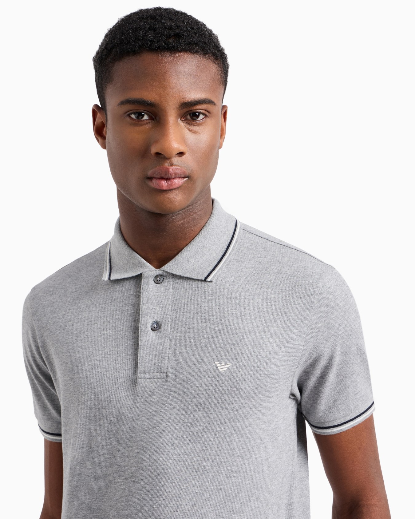 Polo coupe slim en piqué stretch avec petit aigle Diapositive 4