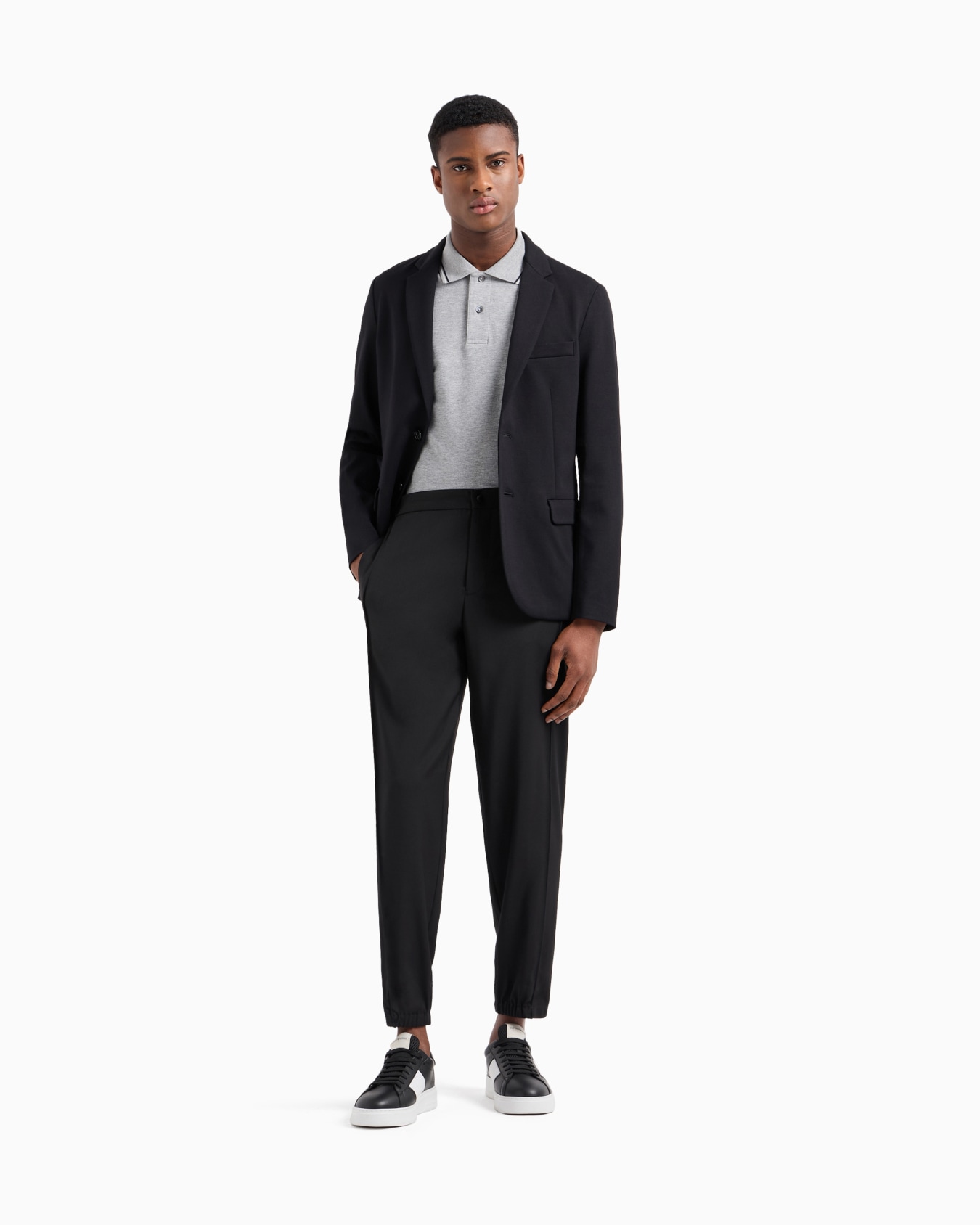 Polo coupe slim en piqué stretch avec petit aigle Diapositive 1