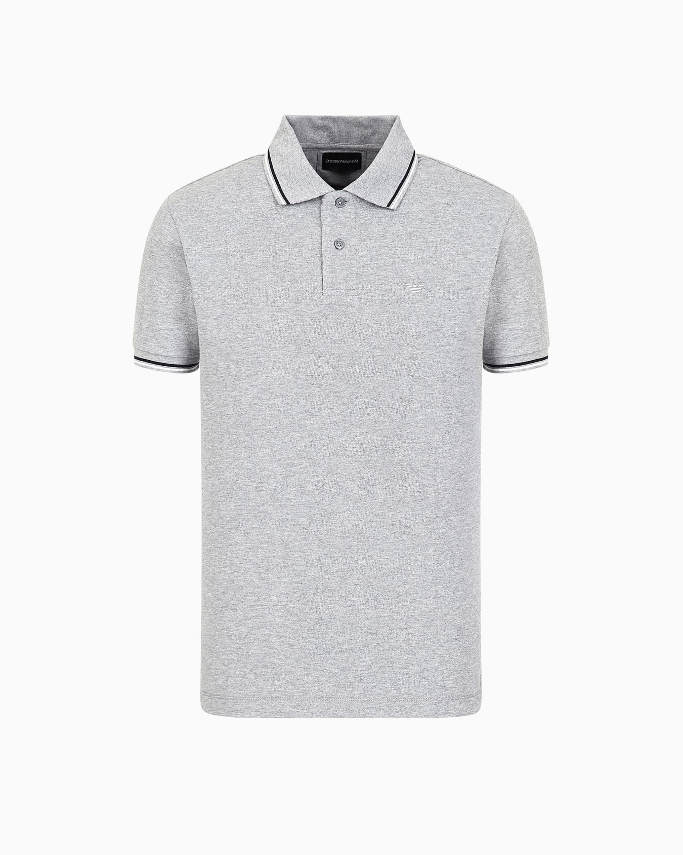Polo coupe slim en piqué stretch avec petit aigle Diapositive 0