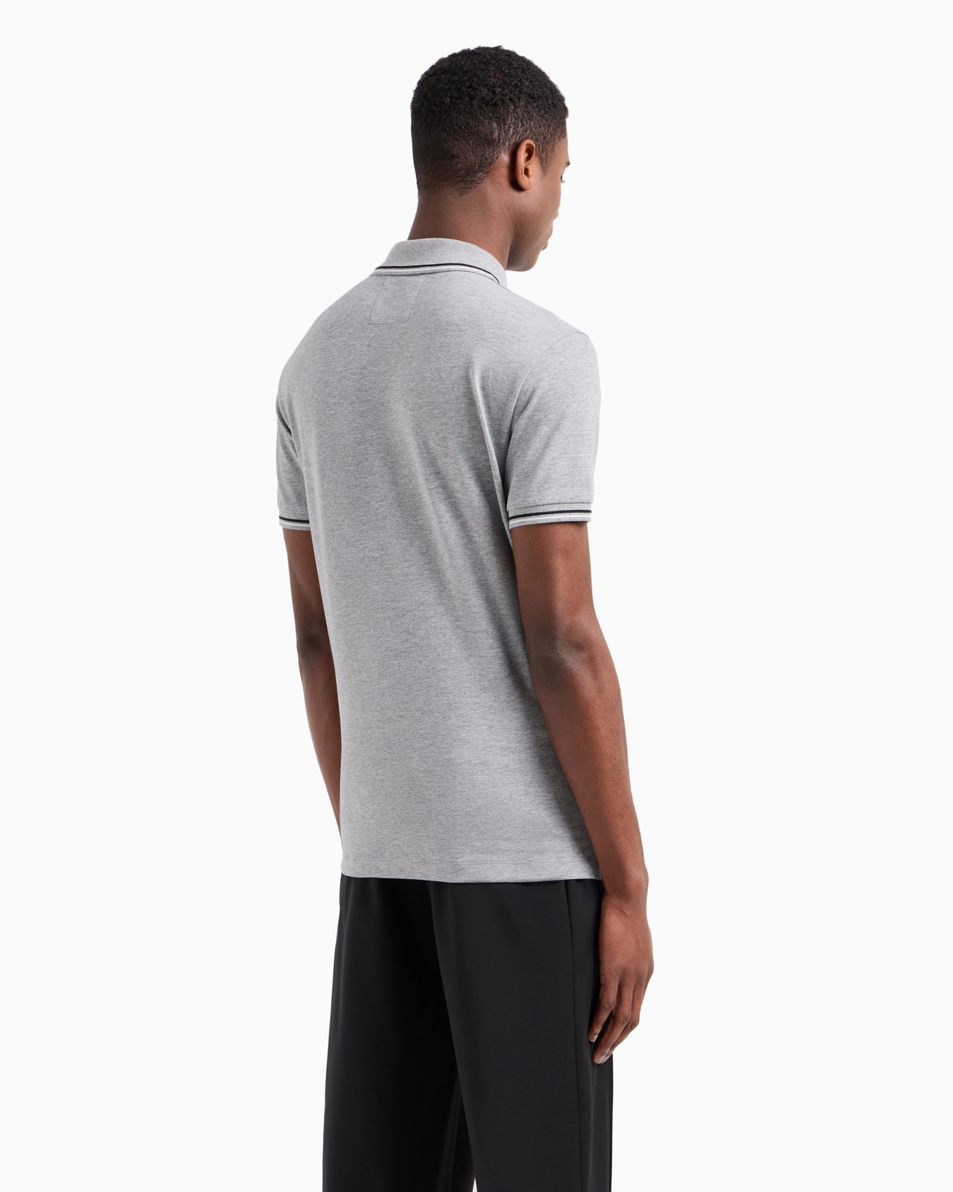Polo coupe slim en piqué stretch avec petit aigle Diapositive 2