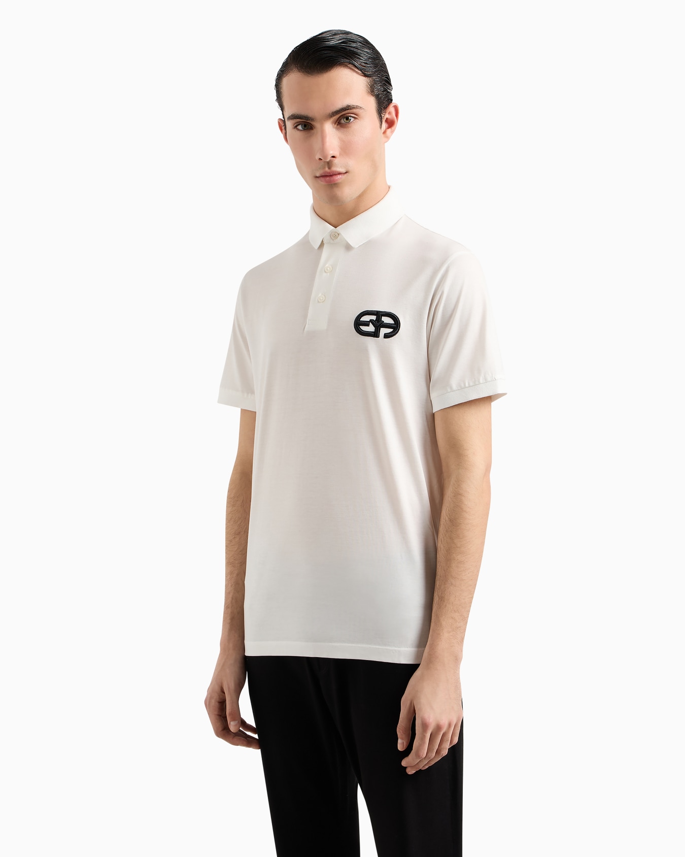Polo en punto de mezcla de lyocell con logotipo EA bordado en relieve  Diapositiva 3