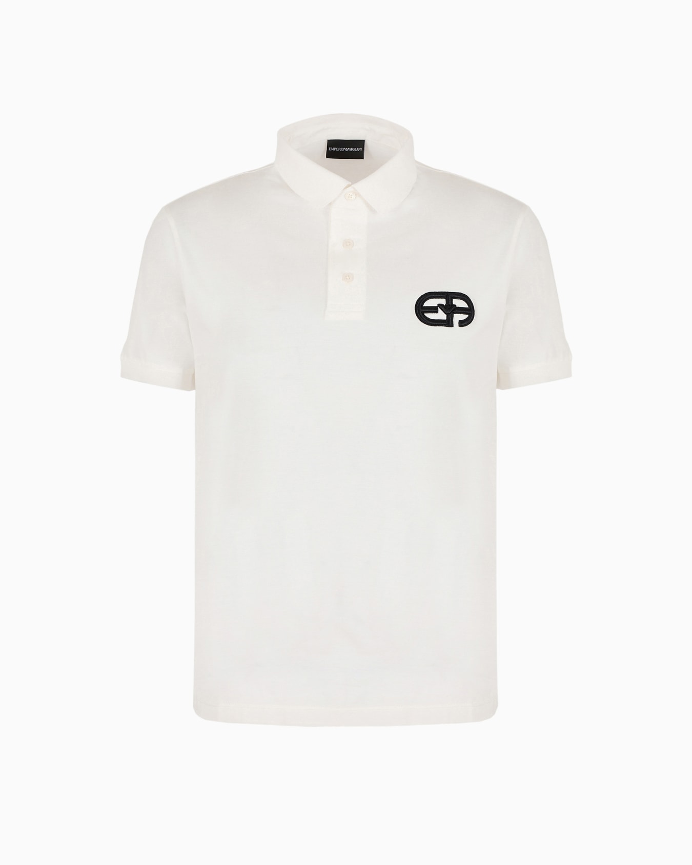 Polo en punto de mezcla de lyocell con logotipo EA bordado en relieve  Diapositiva 0