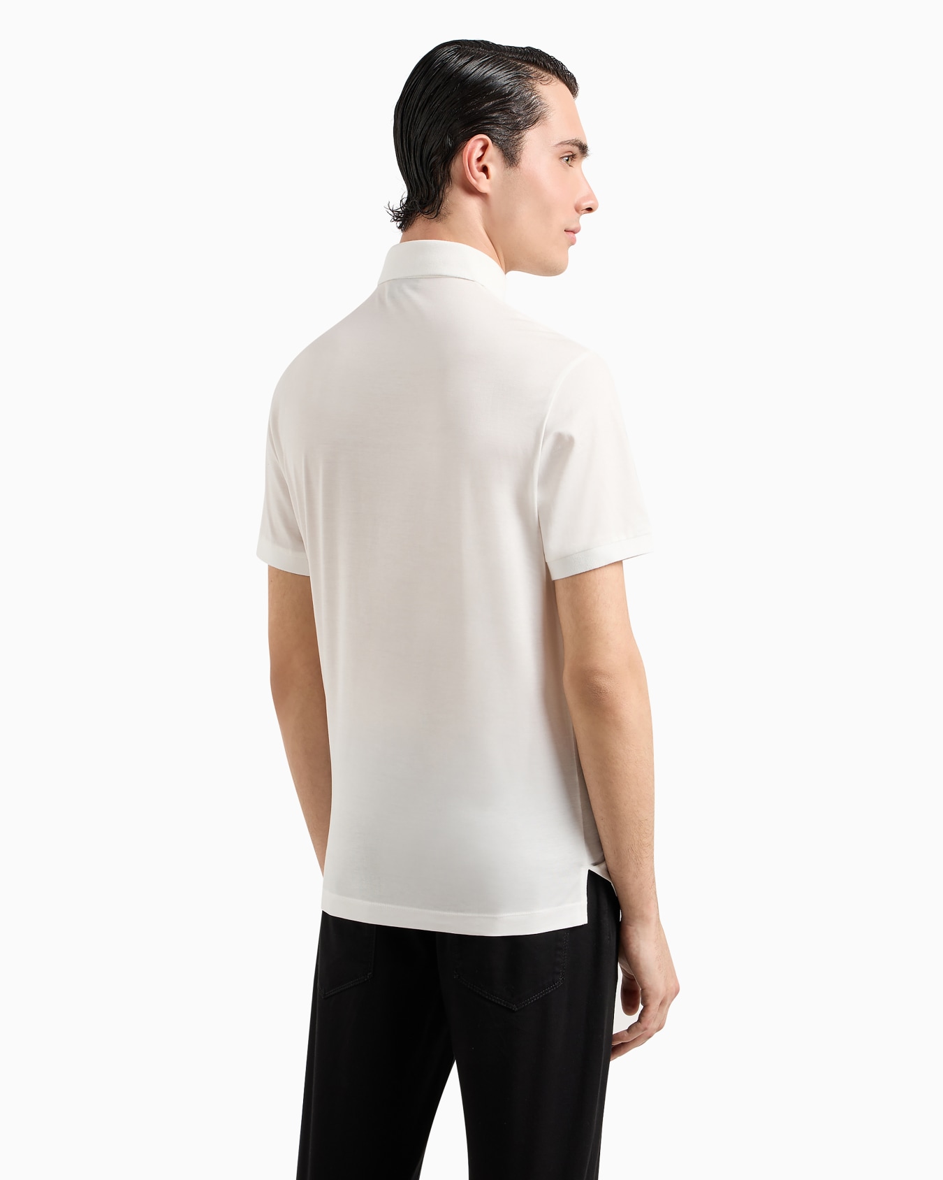 Polo en punto de mezcla de lyocell con logotipo EA bordado en relieve  Diapositiva 2