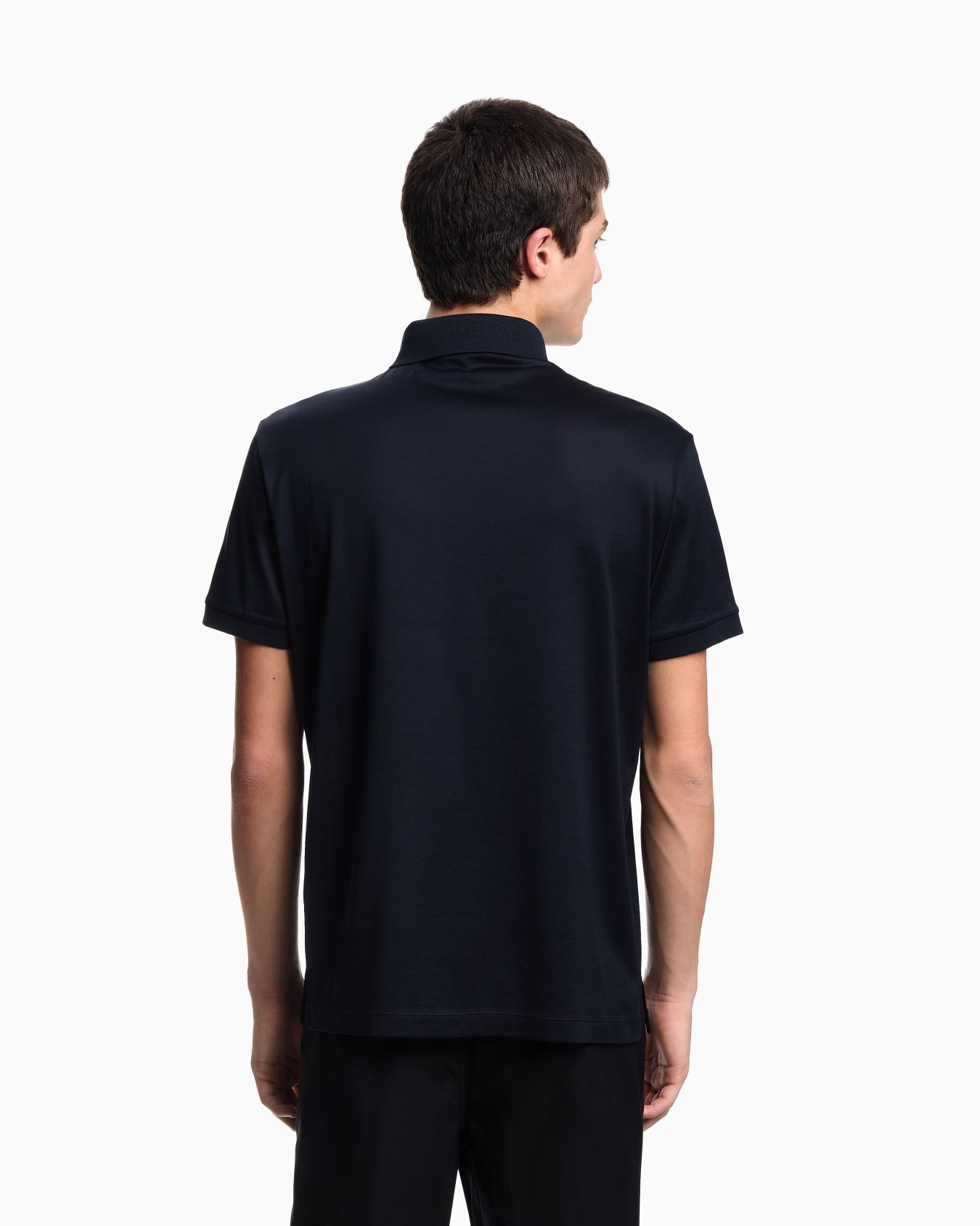 Lyocell-blend jersey polo shirt with embossed EA logo embroidery  Slide 2