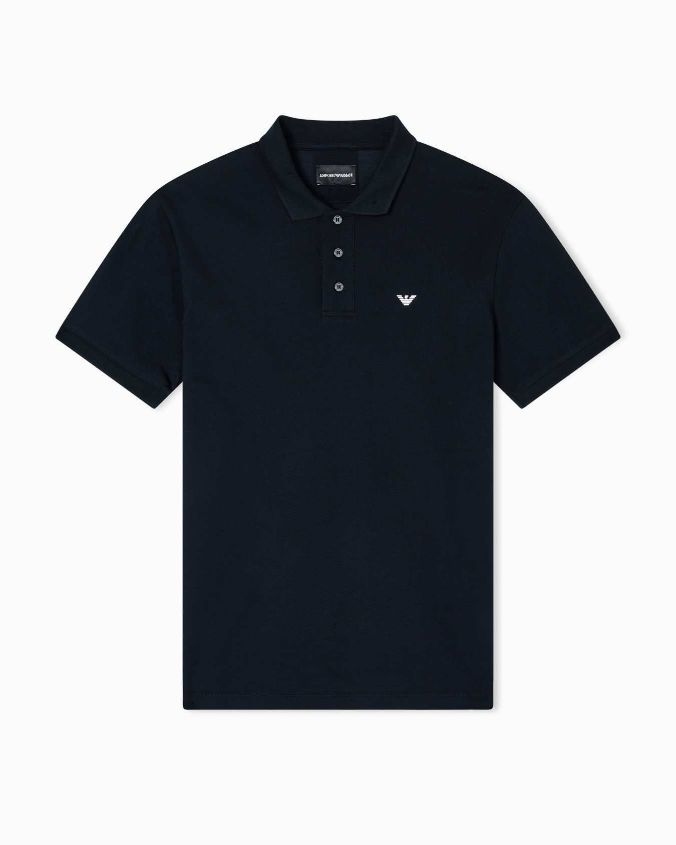 Mercerised piqué polo shirt with micro eagle Slide 0