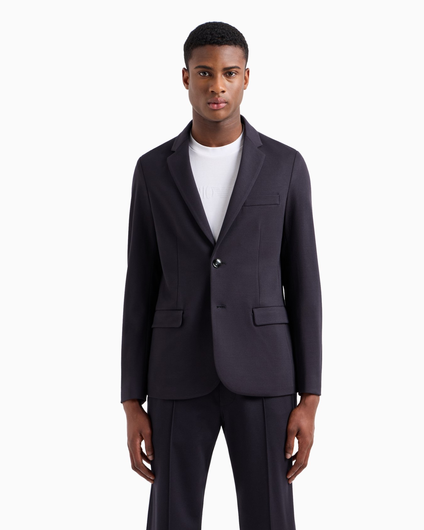 Stitched-jersey single-breasted jacket Slide 3
