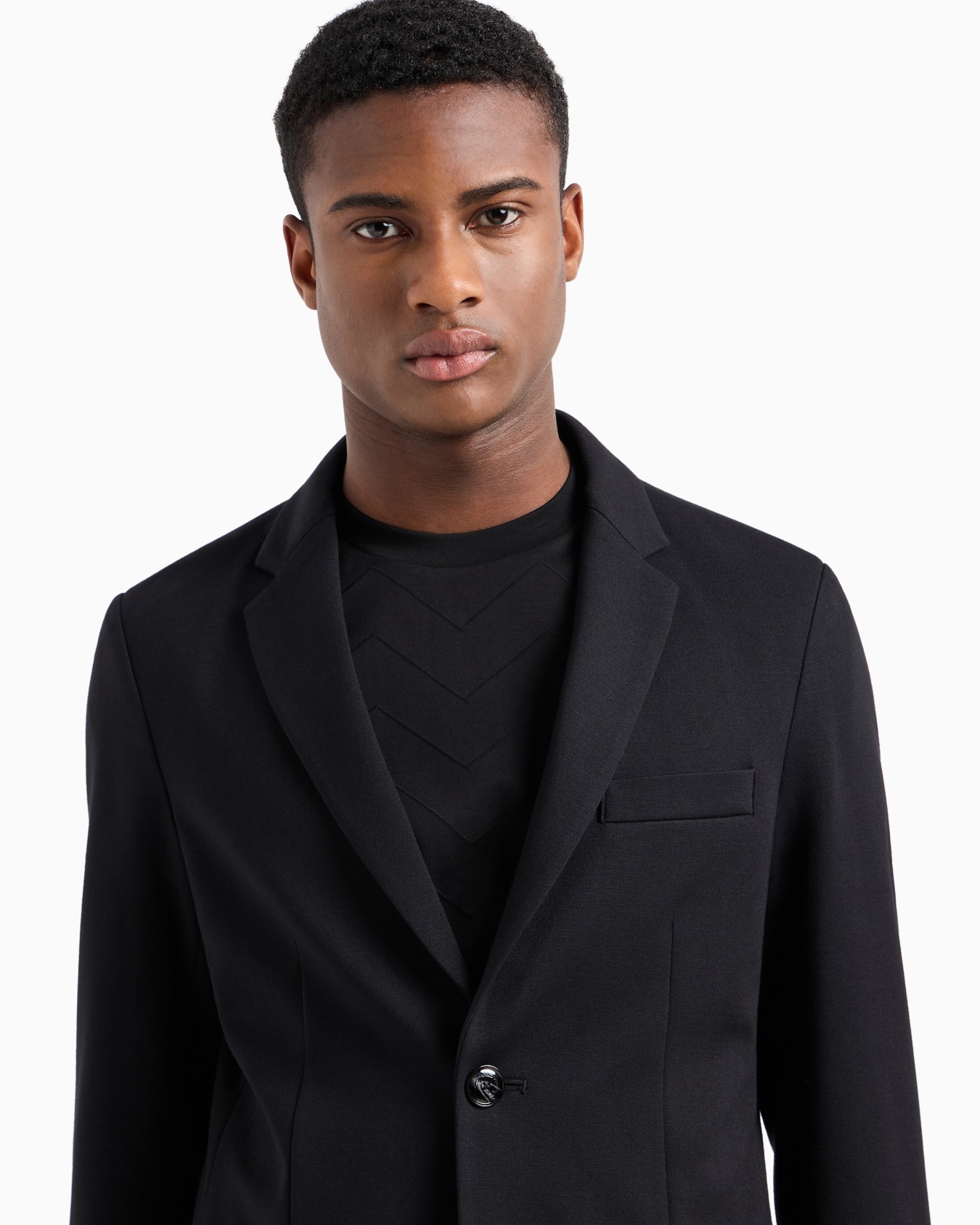 Stitched-jersey single-breasted jacket Slide 4