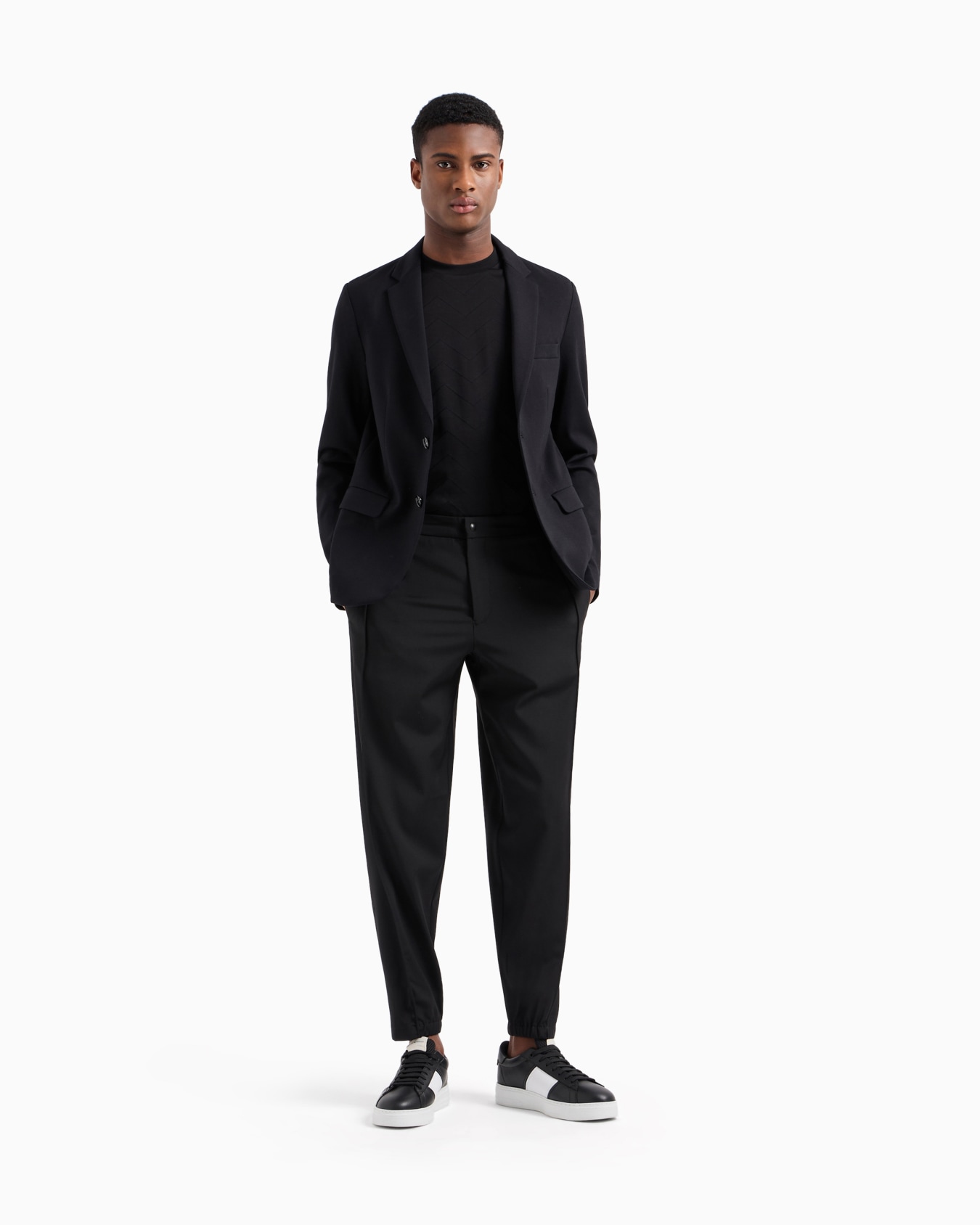 Stitched-jersey single-breasted jacket Slide 1