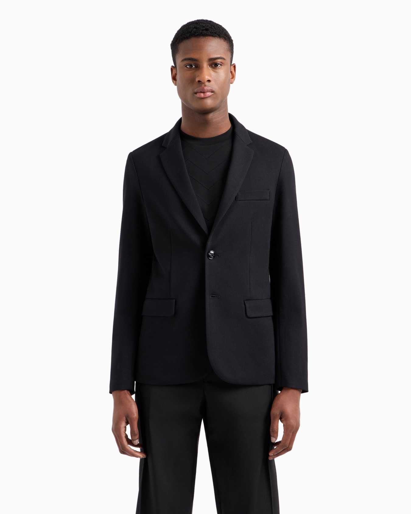 Stitched-jersey single-breasted jacket Slide 3