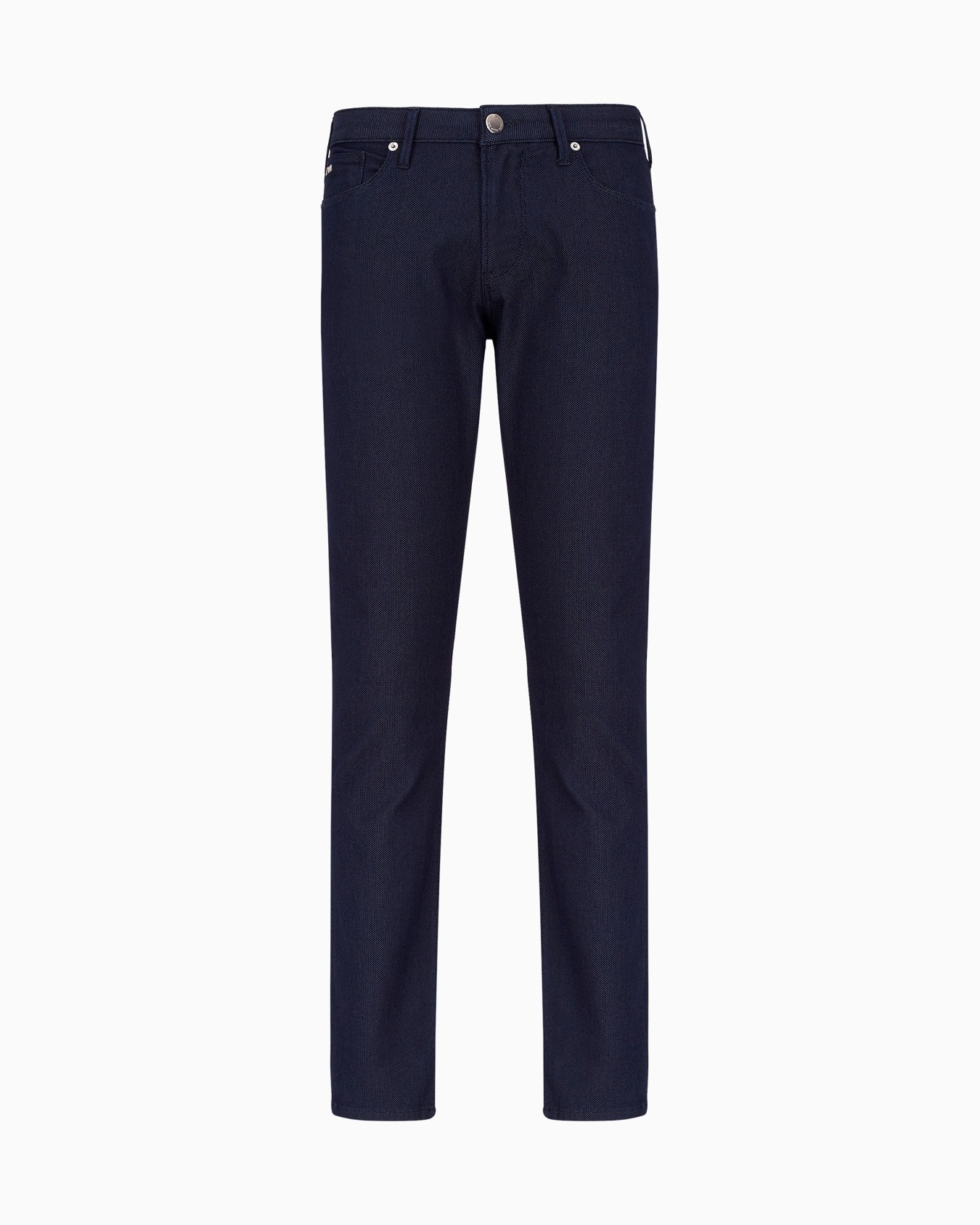 J06 Slim-fit, cotton-blend trousers with micro-armure polka dots Slide 0