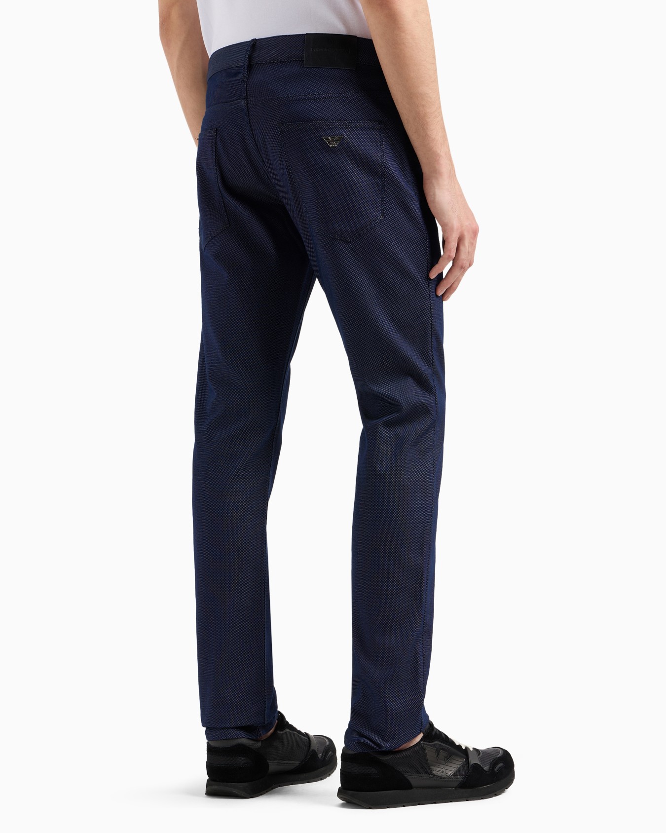 J06 Slim-fit, cotton-blend trousers with micro-armure polka dots Slide 2