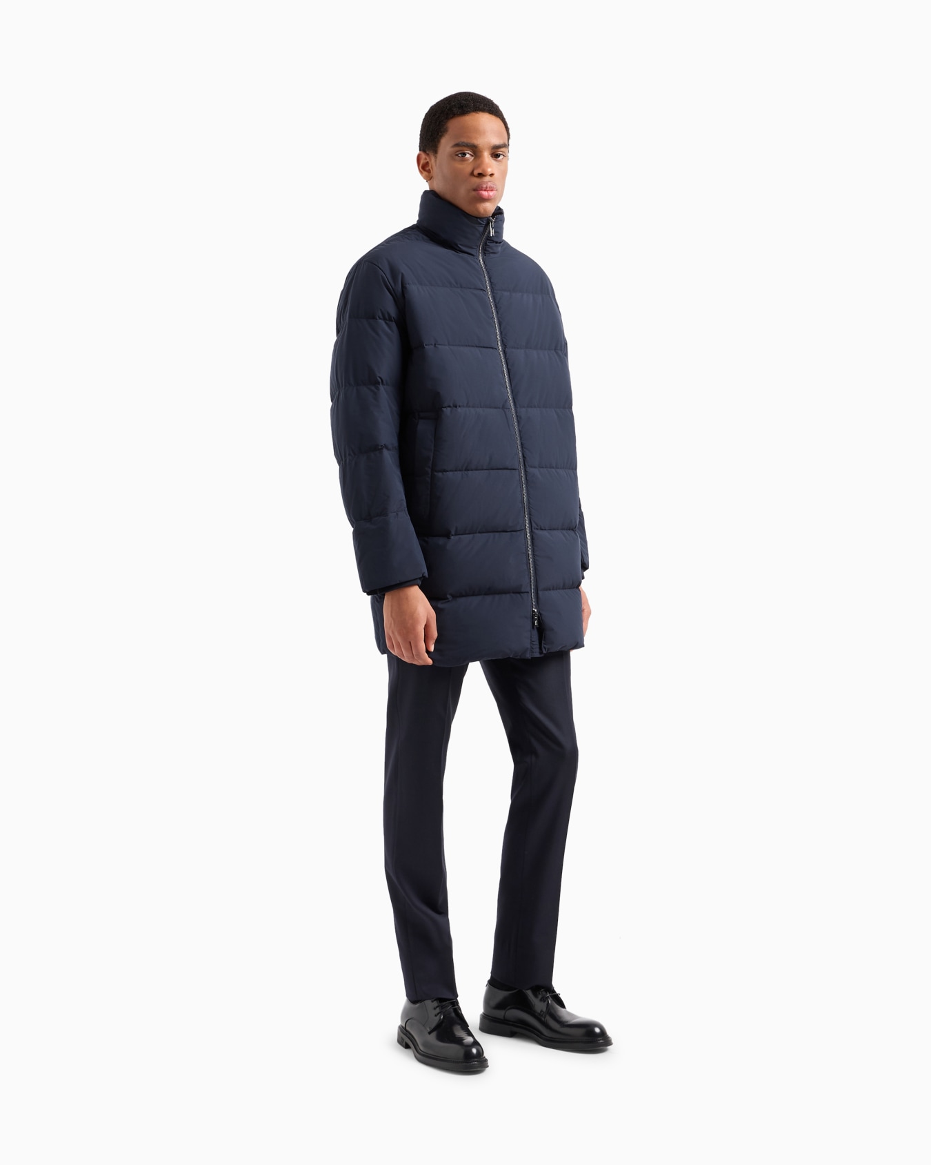 Doudoune surdimensionnée entièrement zippée en nylon matelassé Diapositive 3