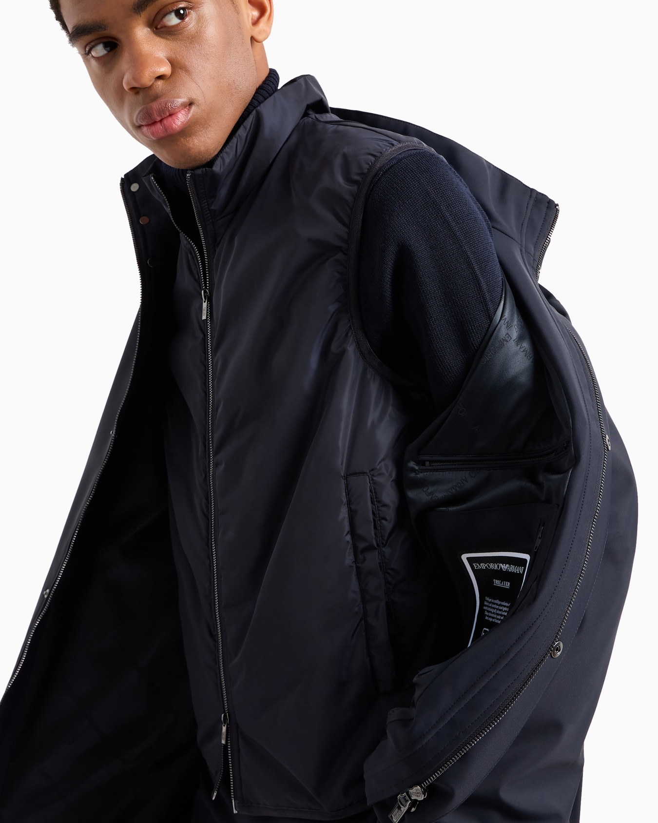 Nylon trench coat with removable gilet Slide 5