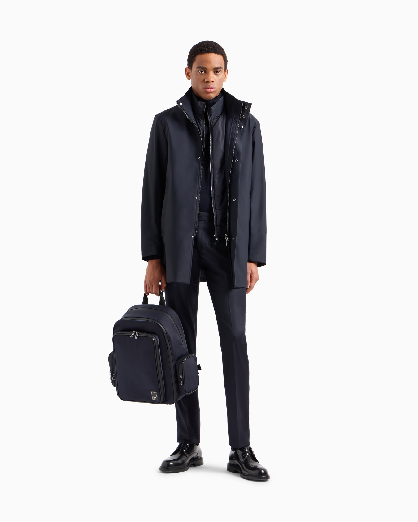 Nylon trench coat with removable gilet Slide 1