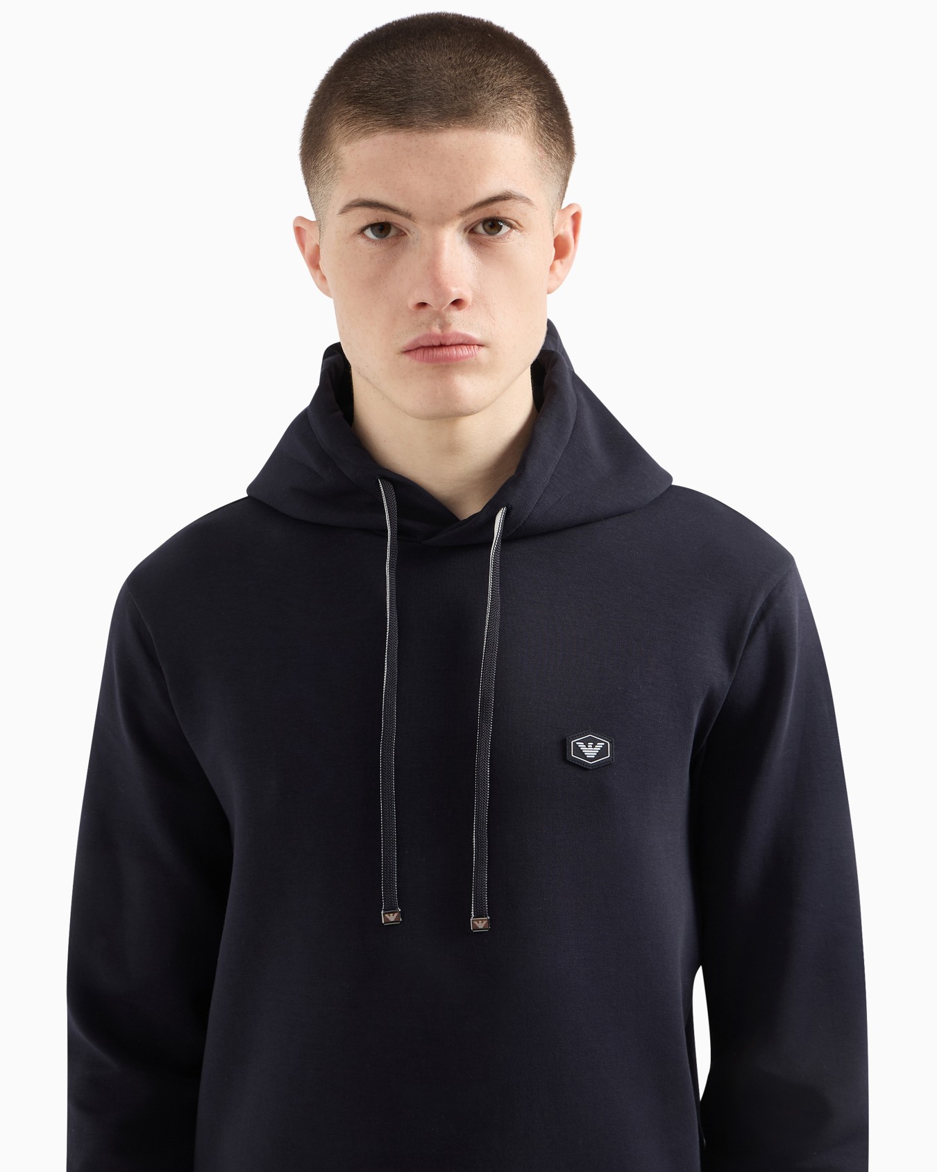Hooded sweatshirt with micro logo patch Slide 4