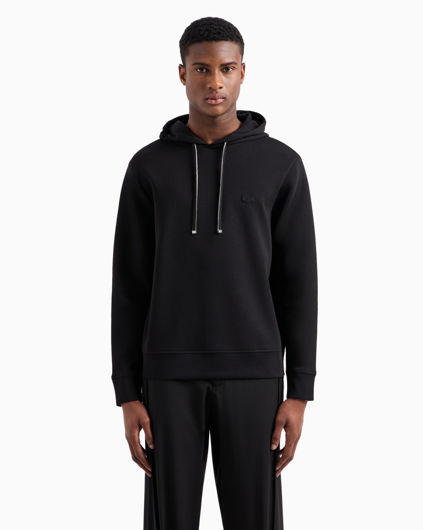 Hooded sweatshirt with micro logo patch Slide 3