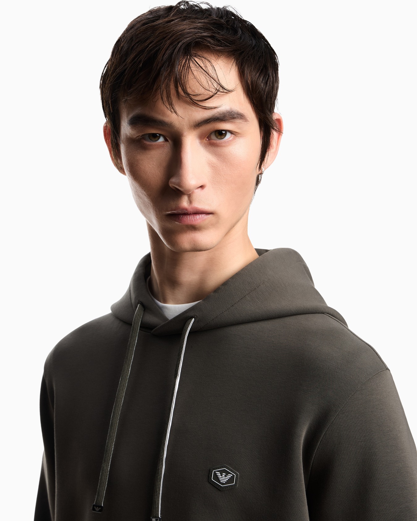 Hooded sweatshirt with micro logo patch Slide 4