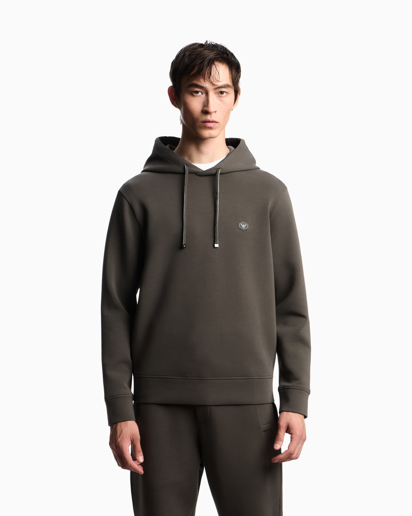 Hooded sweatshirt with micro logo patch Slide 3