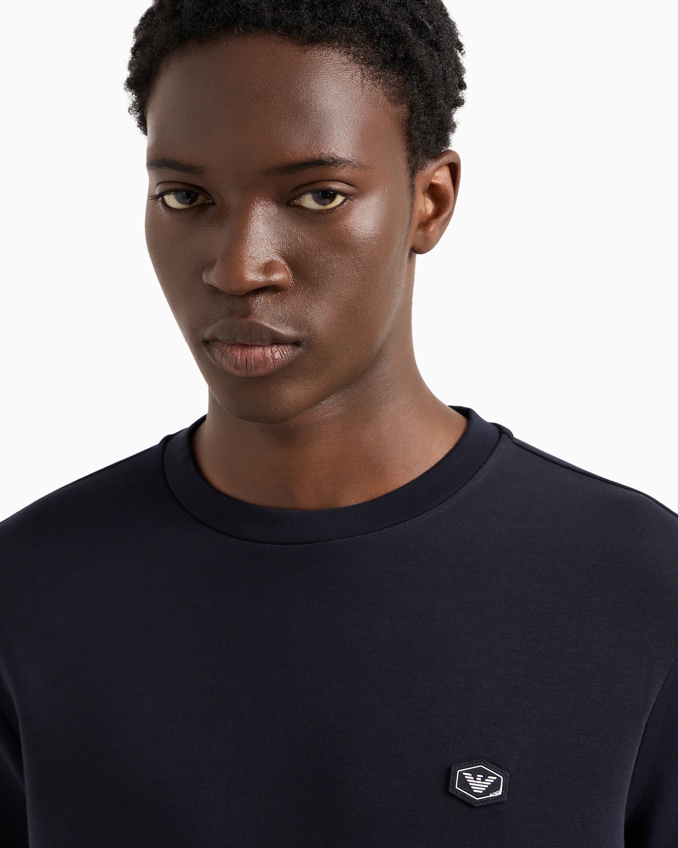 Sweat-shirt en jersey double avec micro-écusson logo Diapositive 4
