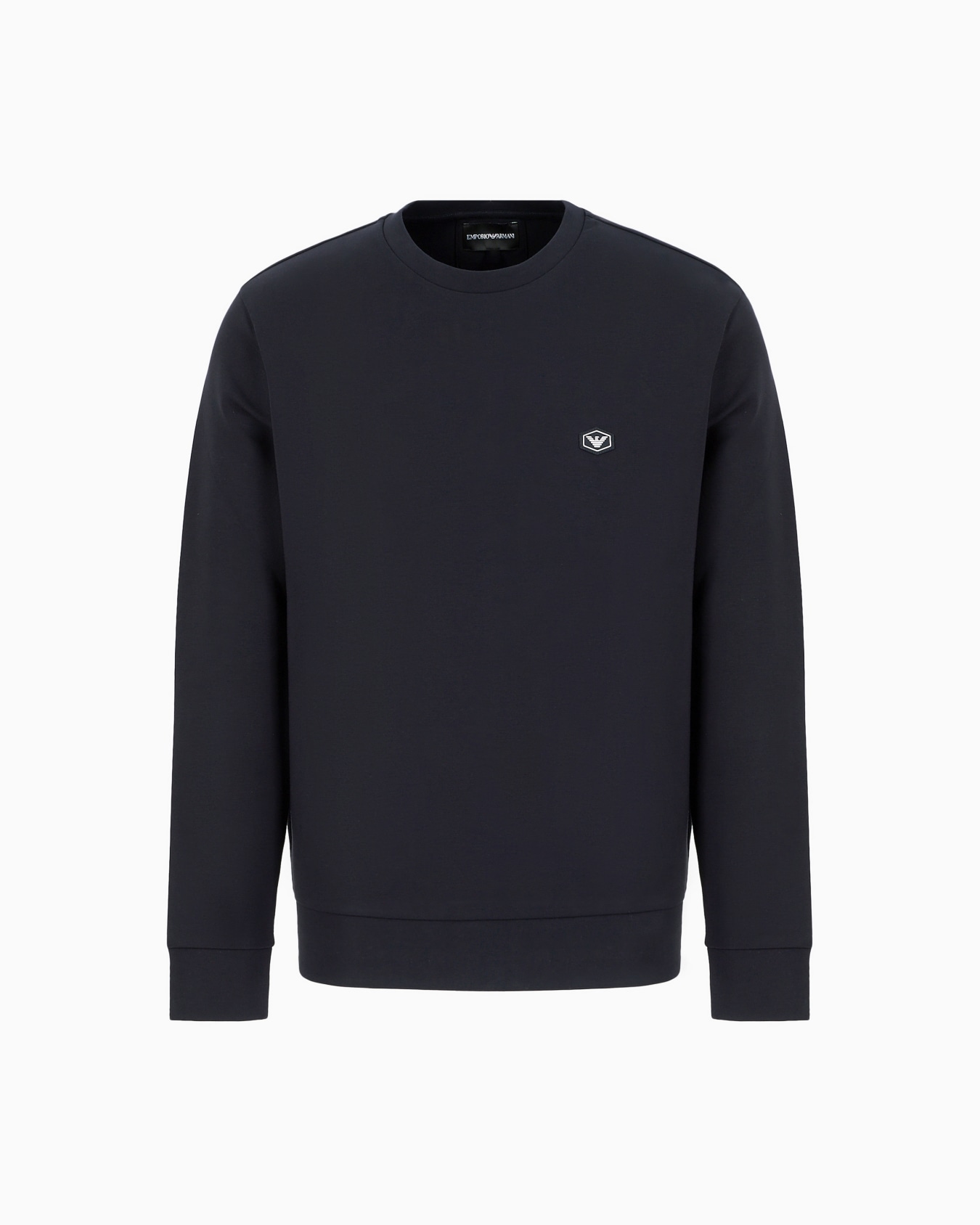 Sweat-shirt en jersey double avec micro-écusson logo Diapositive 0