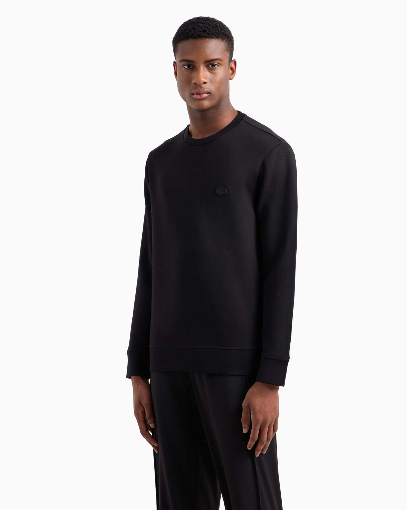 Sudadera de punto doble con microparche con logotipo Diapositiva 3